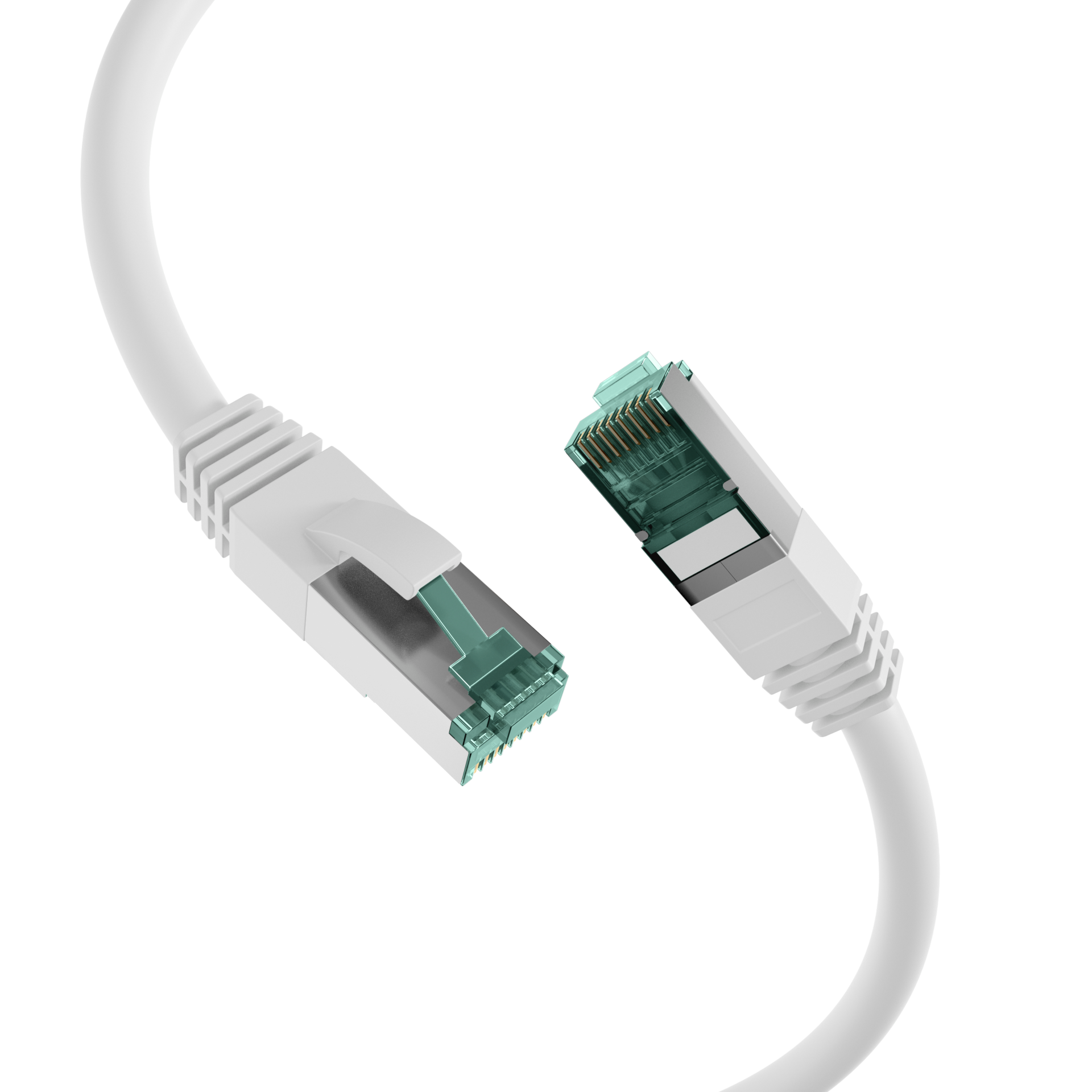 RJ45 Patchkabel Cat.6A S/FTP LSZH  weiß 0,15m