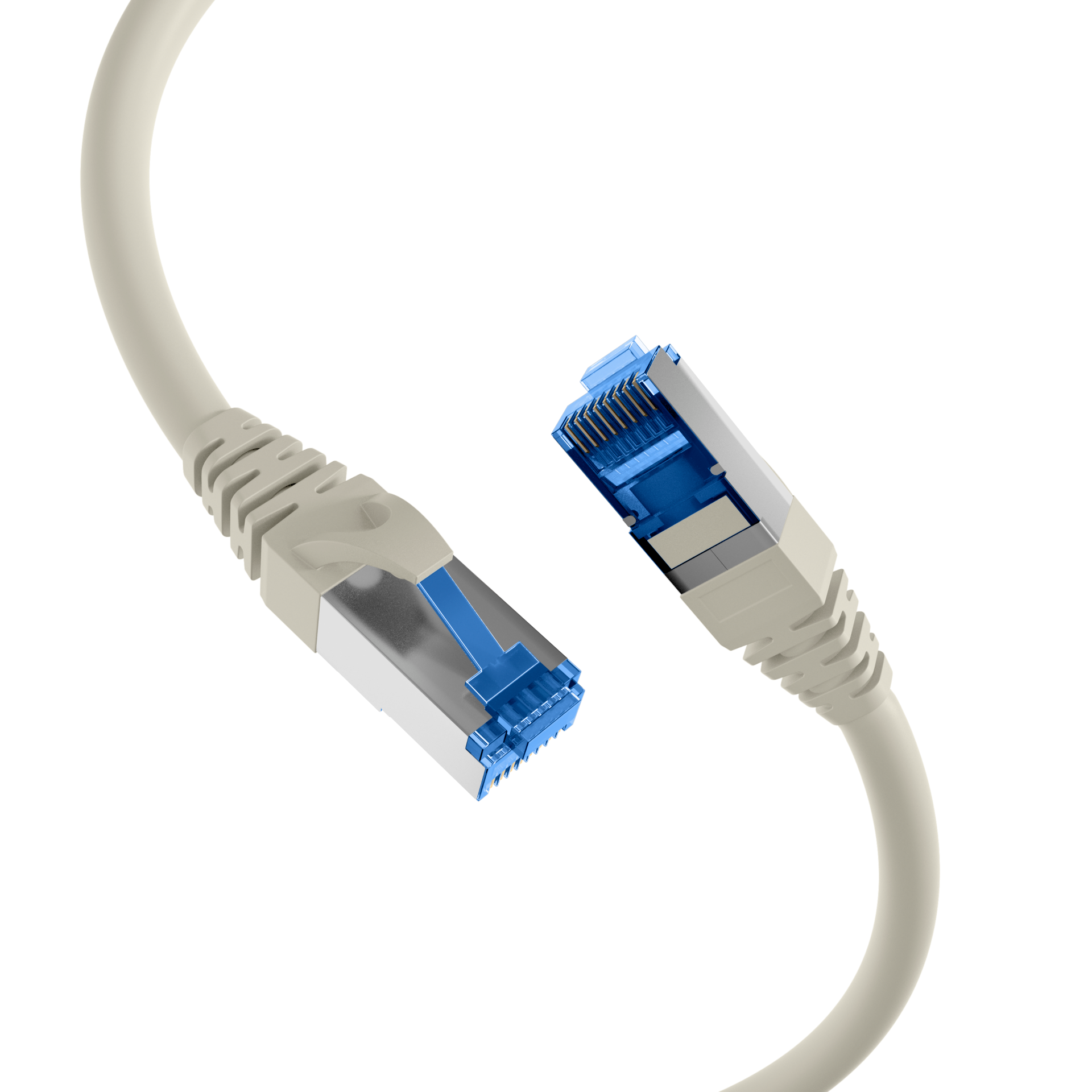 RJ45 Patchkabel Cat.6A S/FTP PVC UL grau 15m