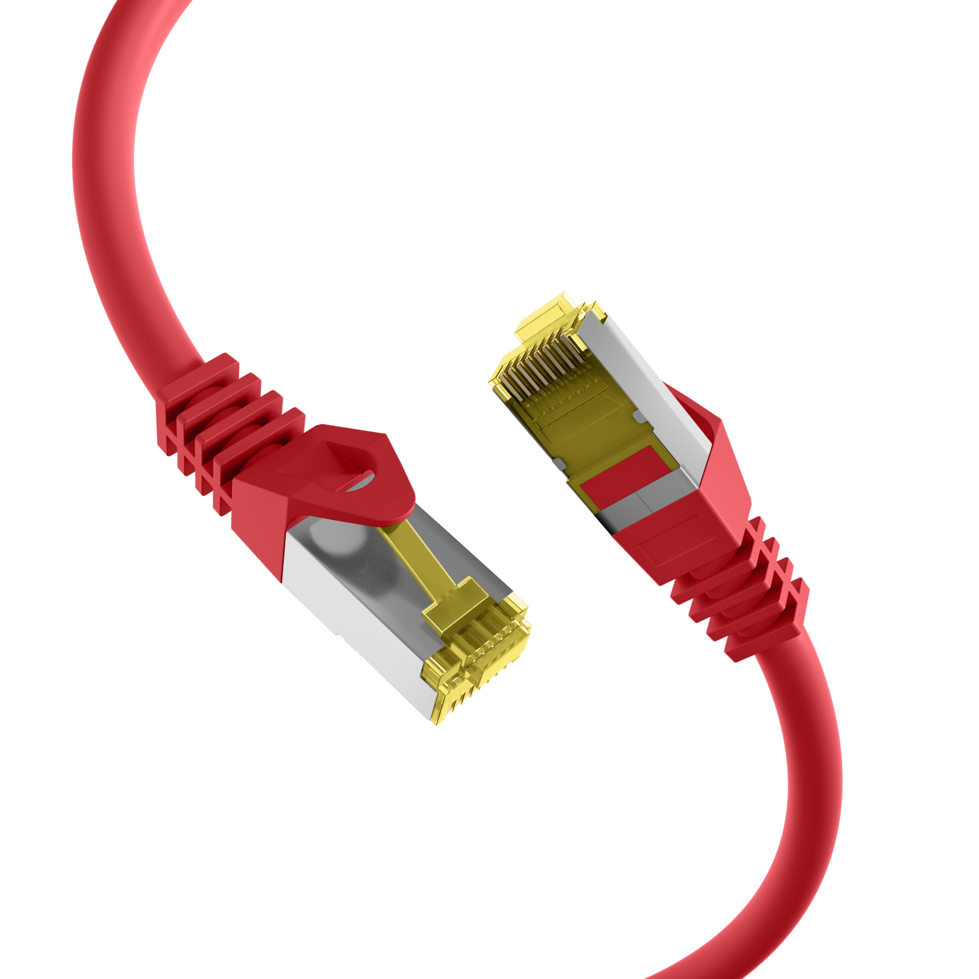 RJ45 Patchkabel Cat.6A S/FTP LSZH  Cat.7 Rohkabel rot 0,25m