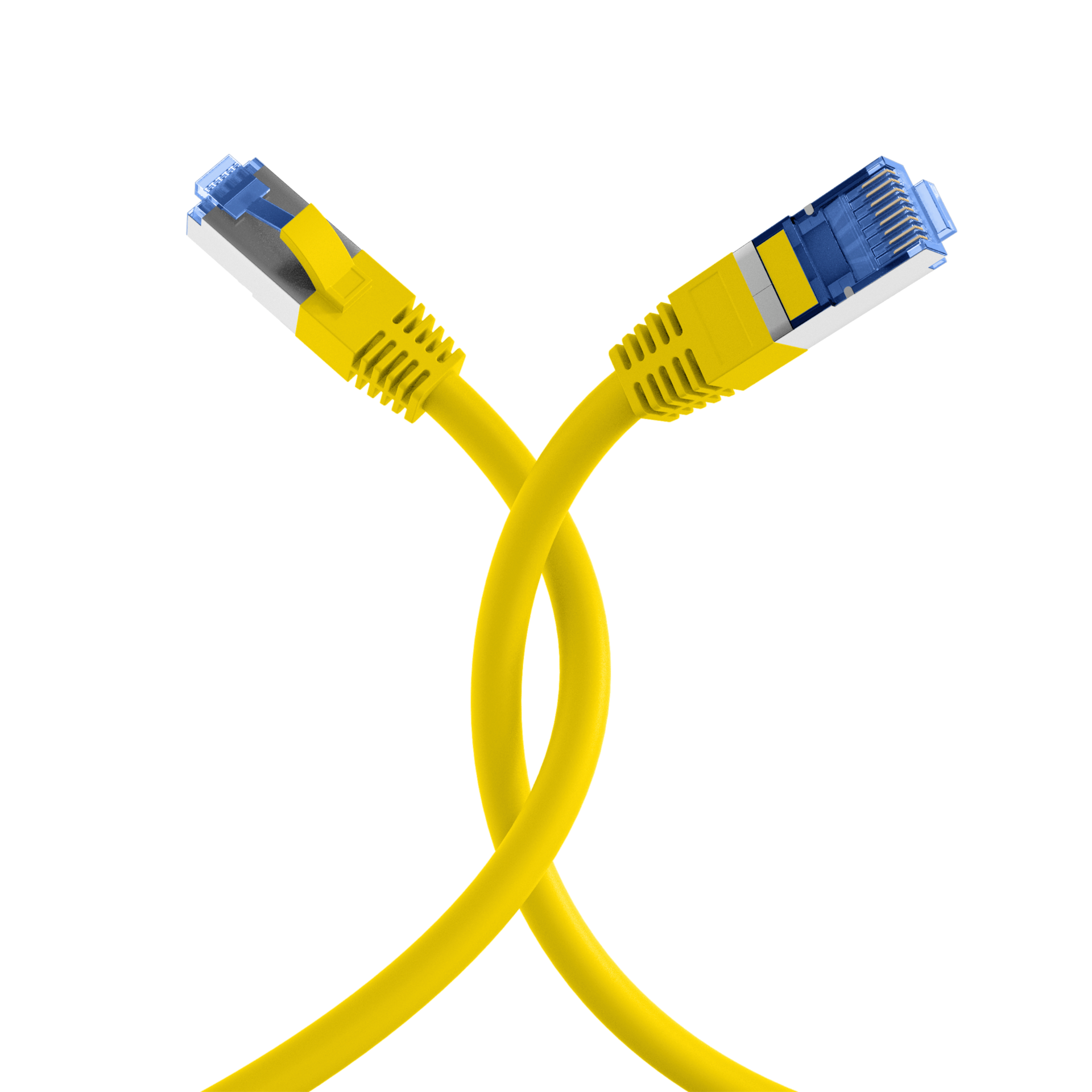 RJ45 Patchkabel Cat.6A S/FTP TPE Cat.7 Rohkabel superflex gelb 3m