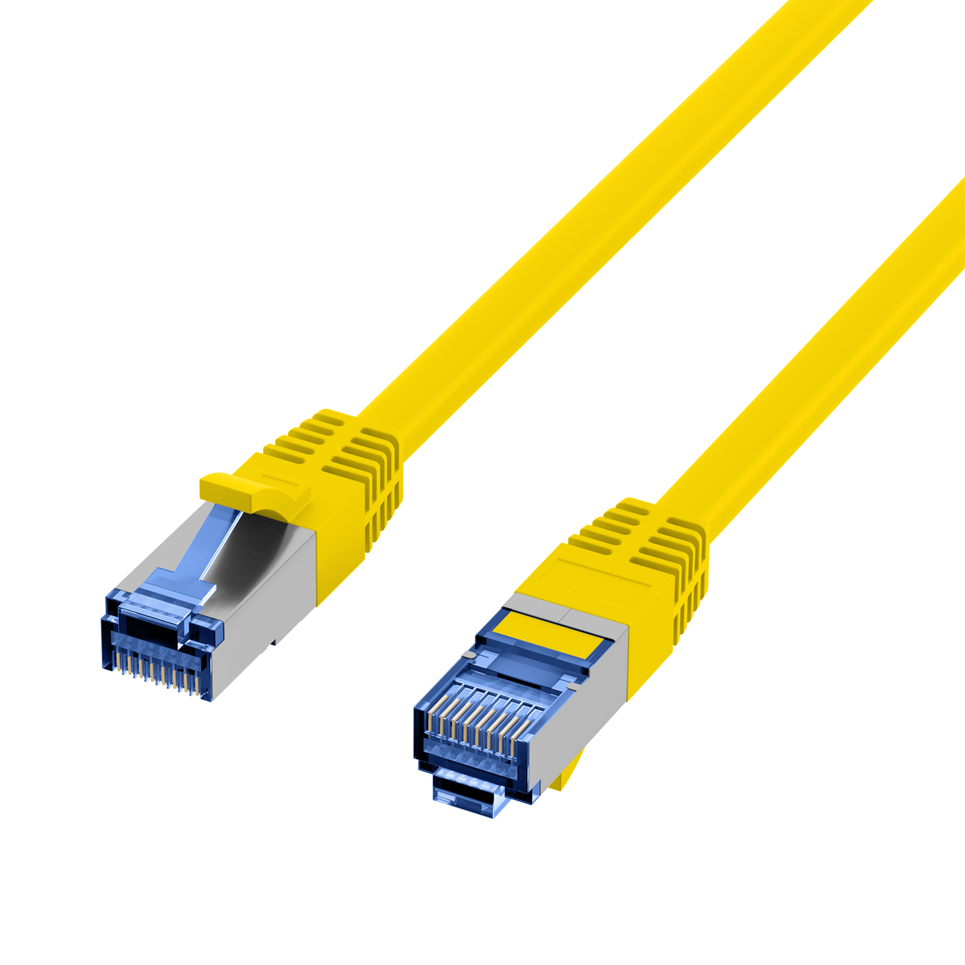 RJ45 Patchkabel Cat.6A S/FTP TPE Cat.7 Rohkabel superflex gelb 7,5m