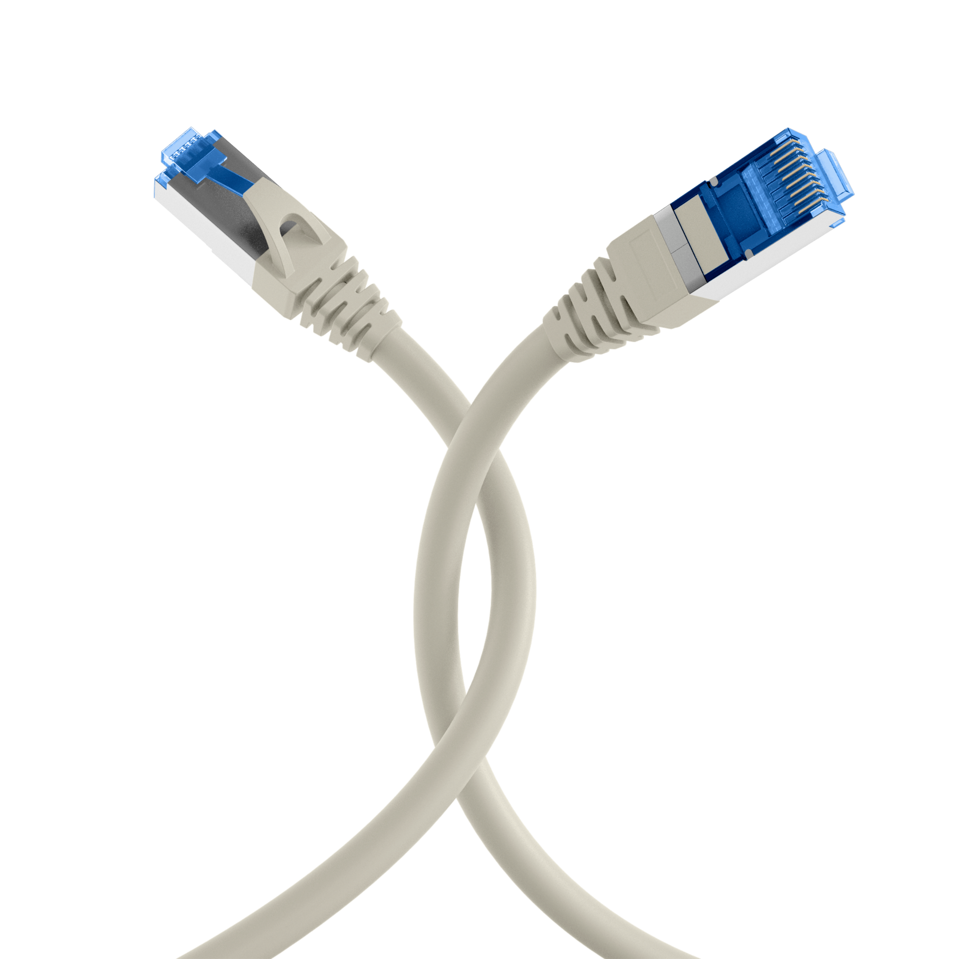 RJ45 Patchkabel Cat.6A S/FTP PVC UL grau 2m