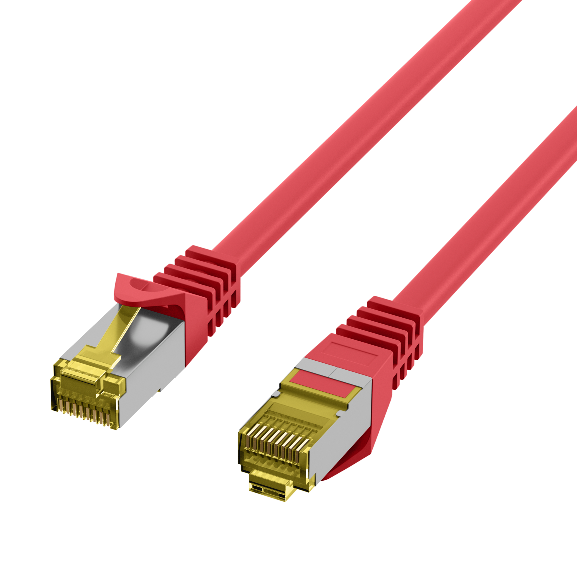 RJ45 Patchkabel Cat.6A S/FTP LSZH  Cat.7 Rohkabel rot 0,5m