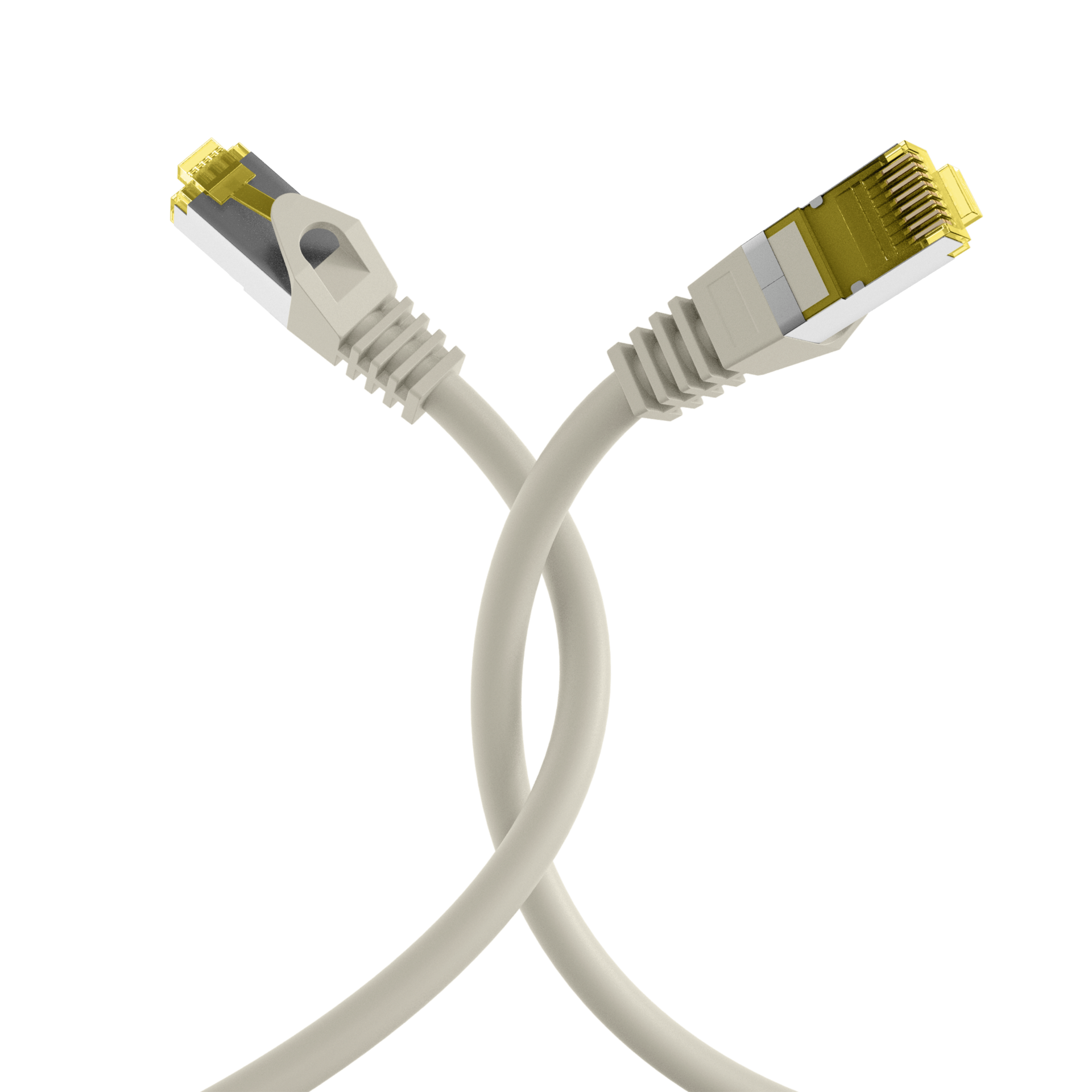 RJ45 Patchkabel Cat.6A S/FTP LSZH  Cat.7 Rohkabel grau 0,25m