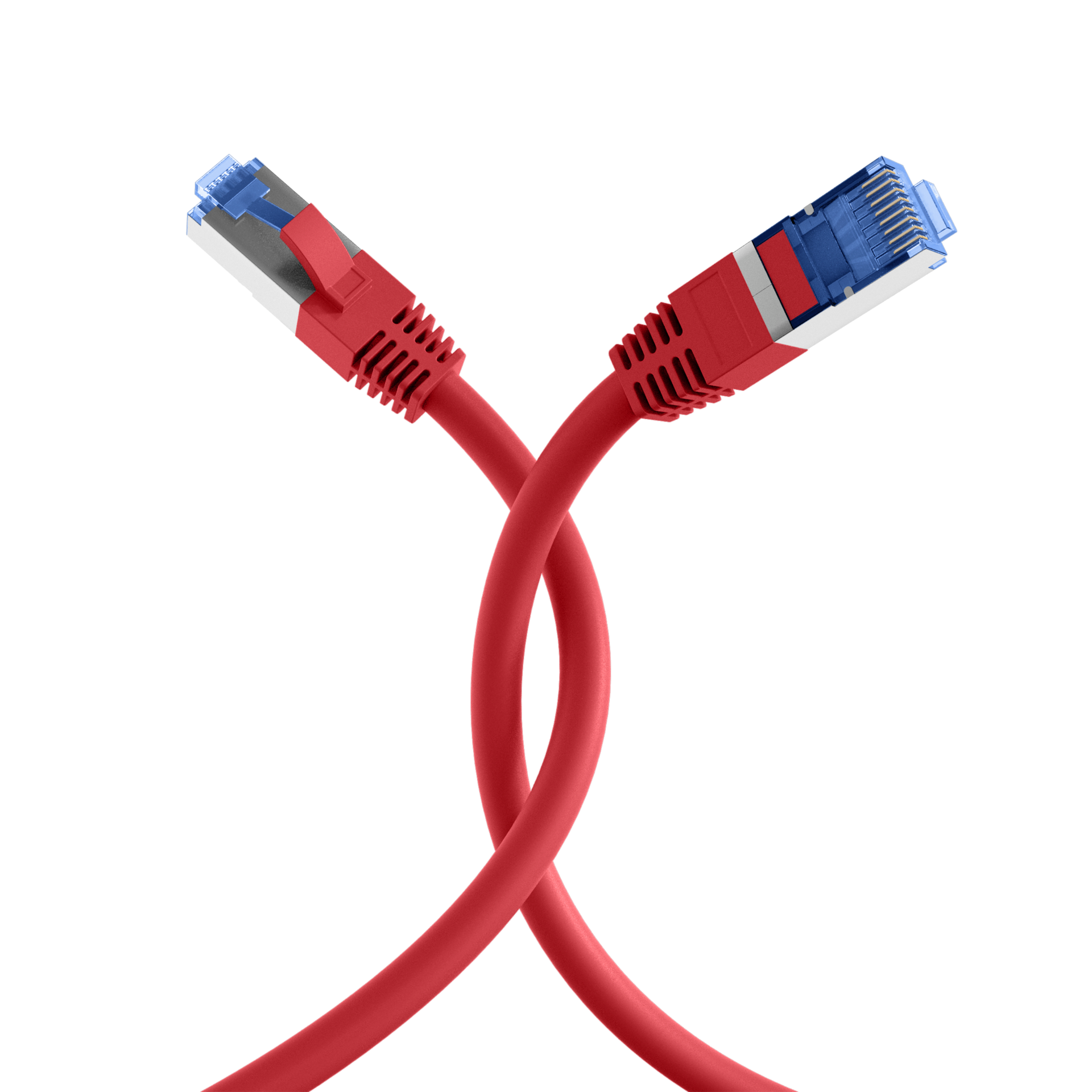 RJ45 Patchkabel Cat.6A S/FTP TPE Cat.7 Rohkabel superflex rot 5m