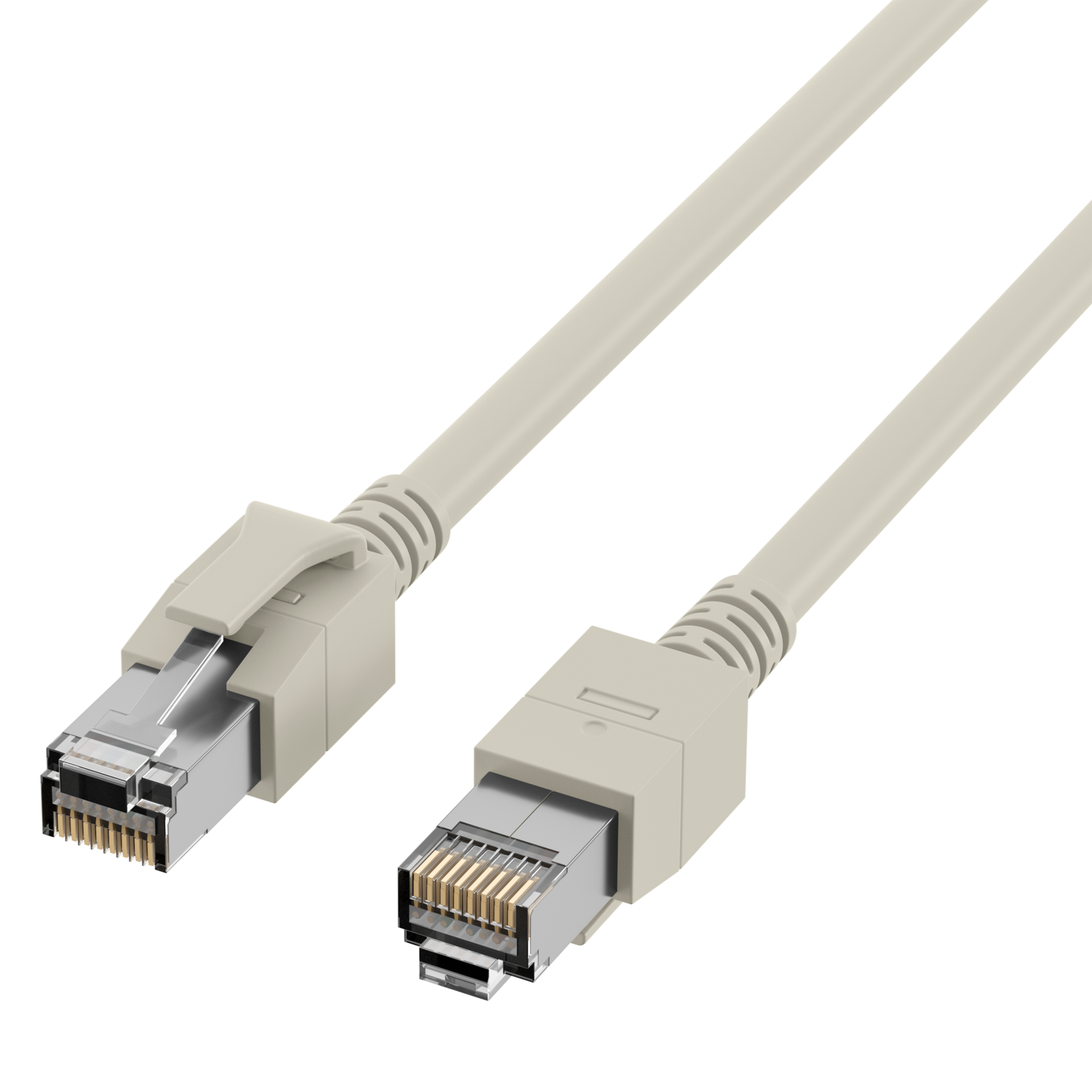 RJ45 Patchkabel Cat.6A S/FTP FRNC  VC LED grau 5m