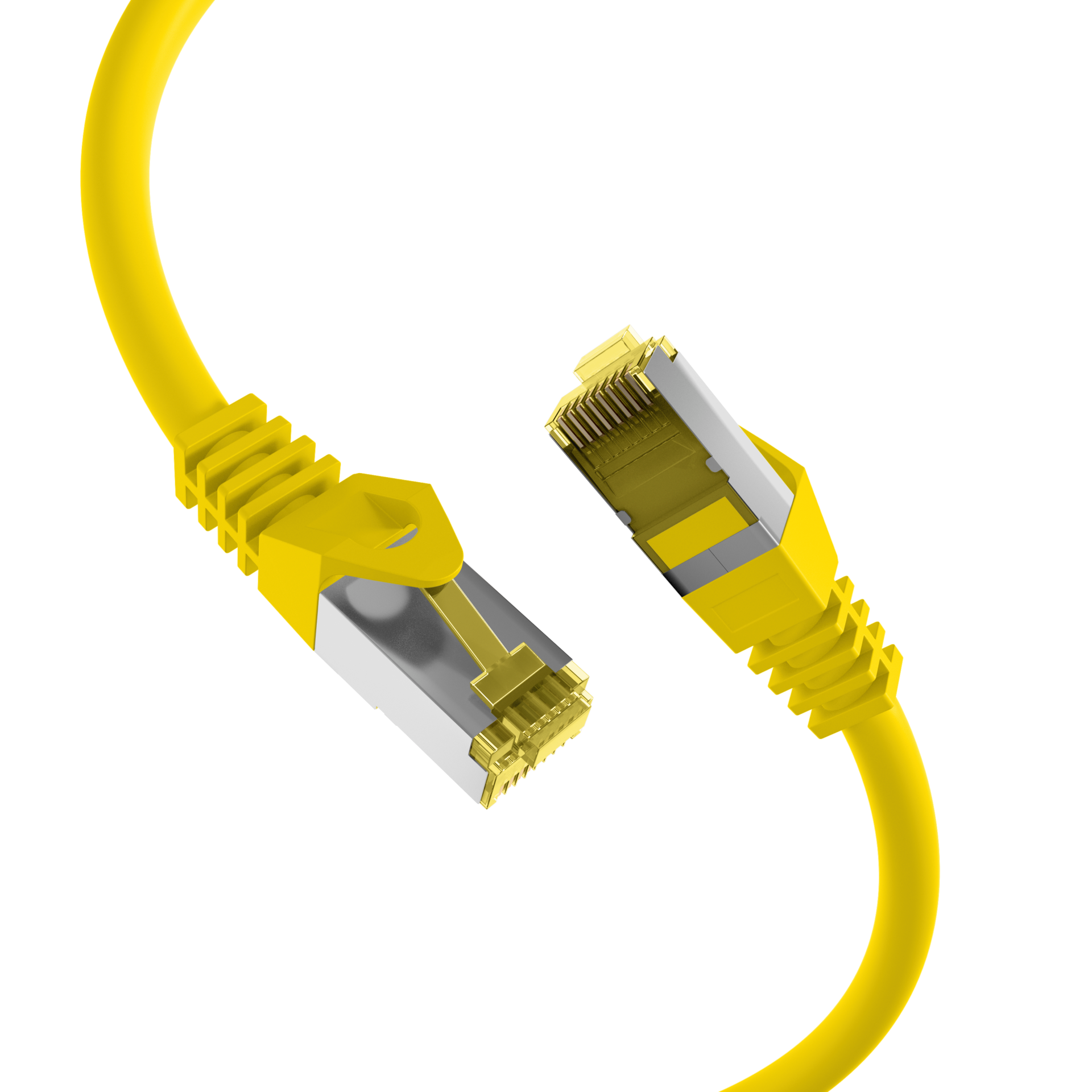 RJ45 Patchkabel Cat.6A S/FTP LSZH  Cat.7 Rohkabel gelb 0,25m