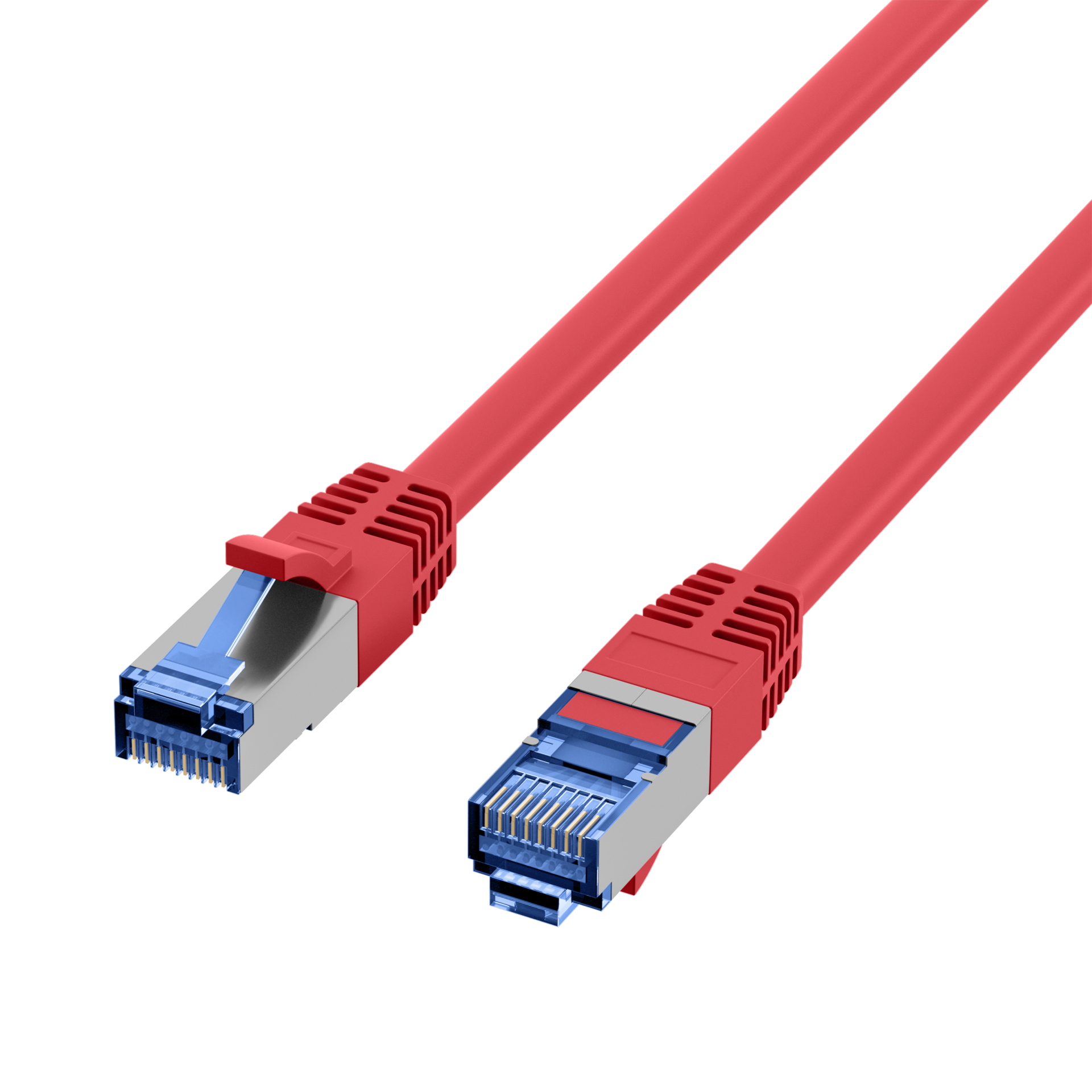 RJ45 Patchkabel Cat.6A S/FTP TPE Cat.7 Rohkabel superflex rot 10m