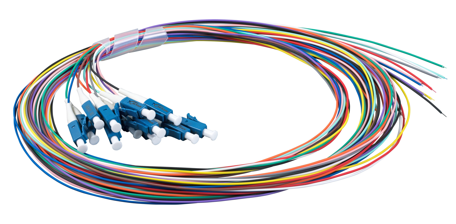 INFRALAN® Faserpigtail LC OS2 G652D-farbiges Set 2m - 12 Stück