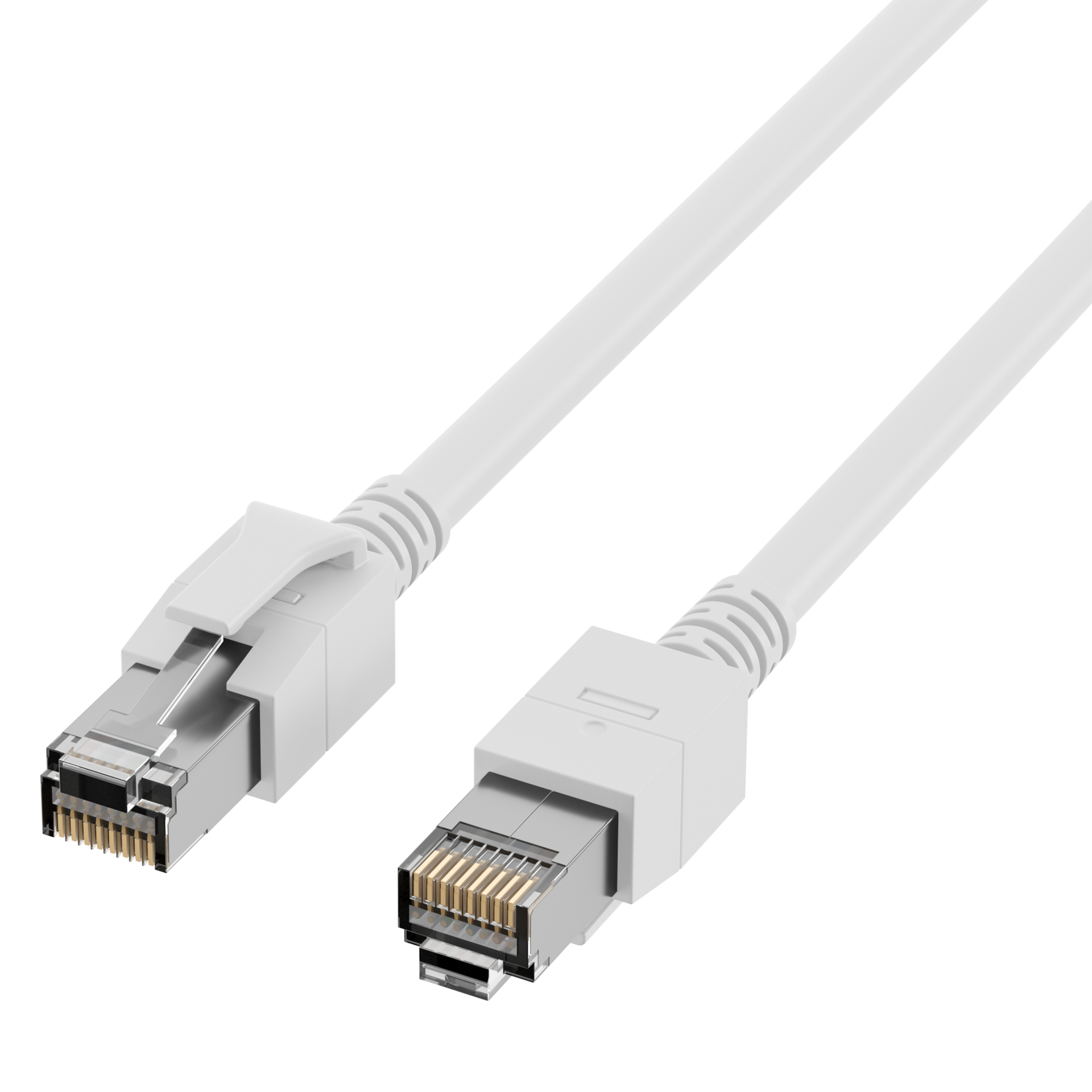 RJ45 Patchkabel Cat.6A S/FTP FRNC  VC LED weiß 1,5m