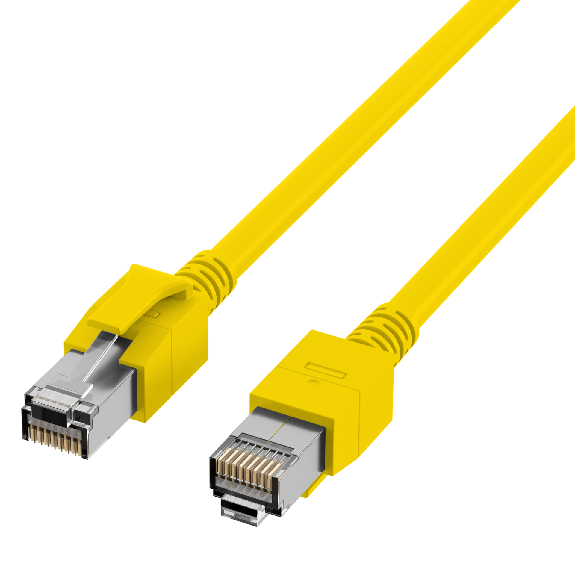 RJ45 Patchkabel Cat.6A S/FTP FRNC  VC LED gelb 7m