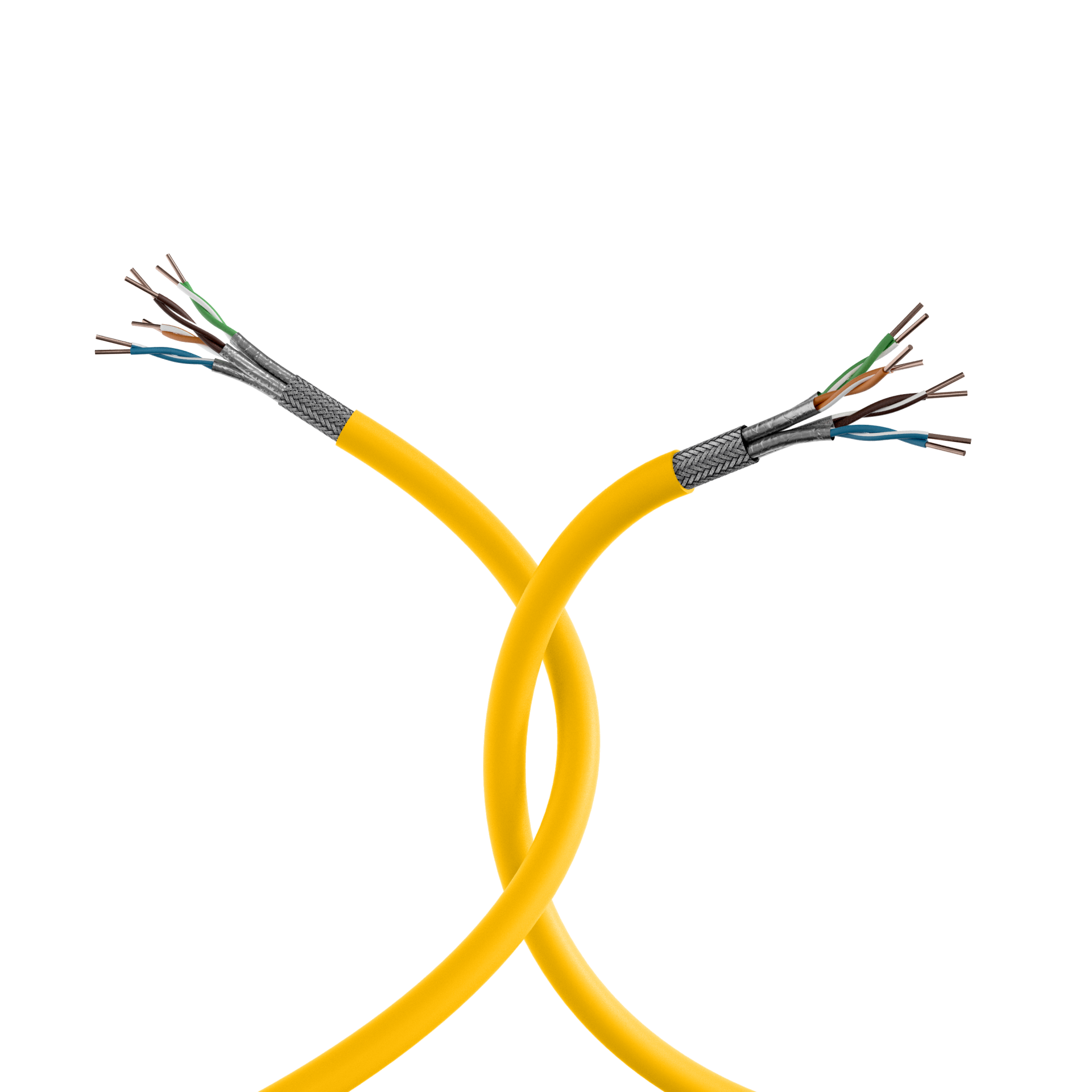 INFRALAN® Cat.7A 1250 AWG23, S/FTP 4P CPR Cca rapsgelb RAL1021