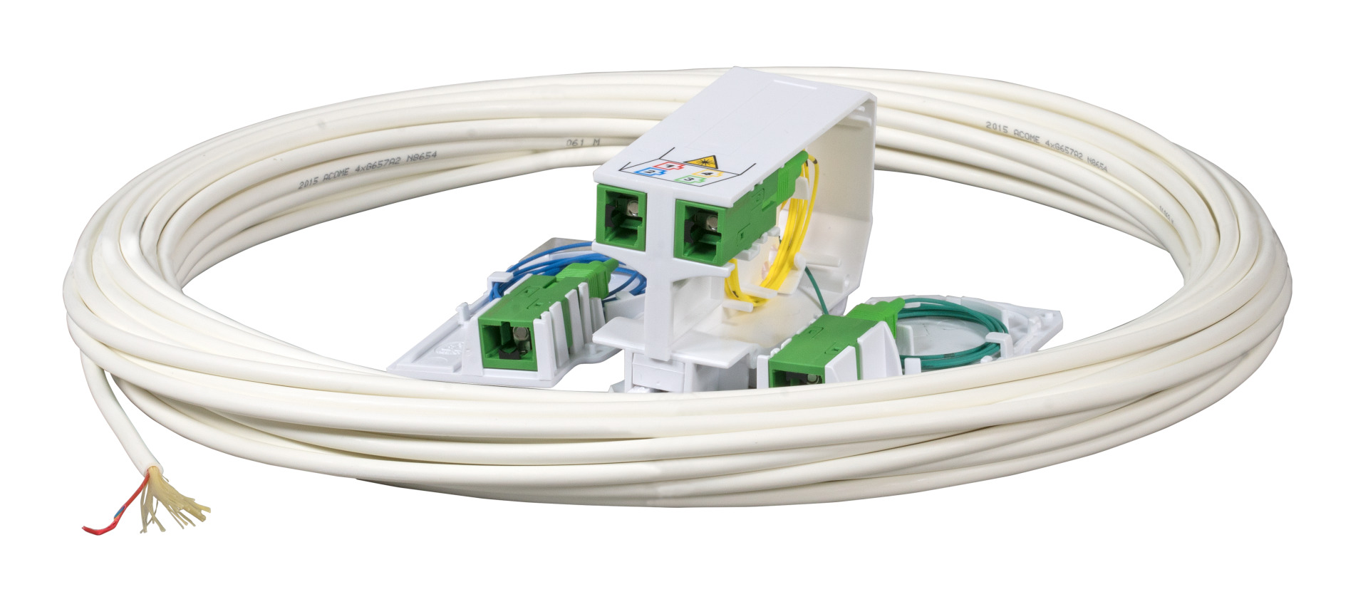 FTTH Hutschienenadapter,2x SC/APC Kupplung, Laserschutz integriert,100m DropCa