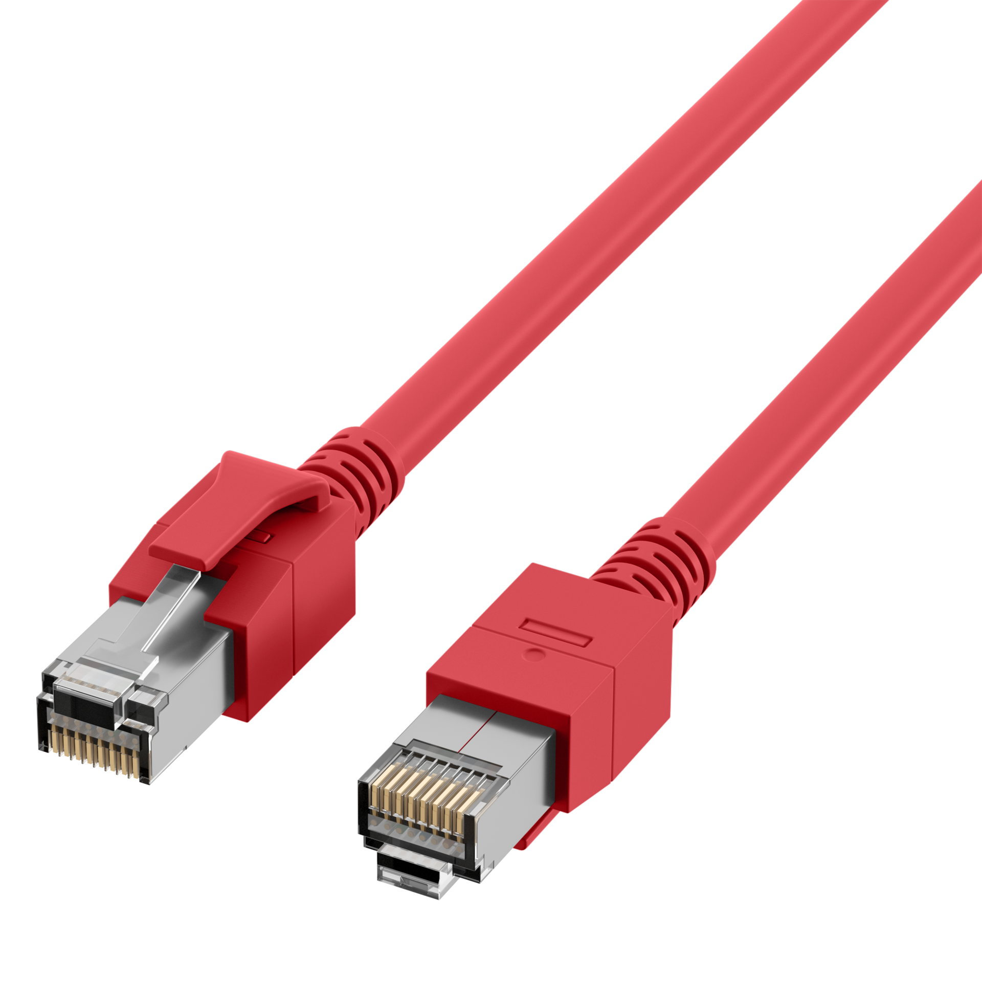 RJ45 Patchkabel Cat.6A S/FTP FRNC  VC LED rot 1,5m