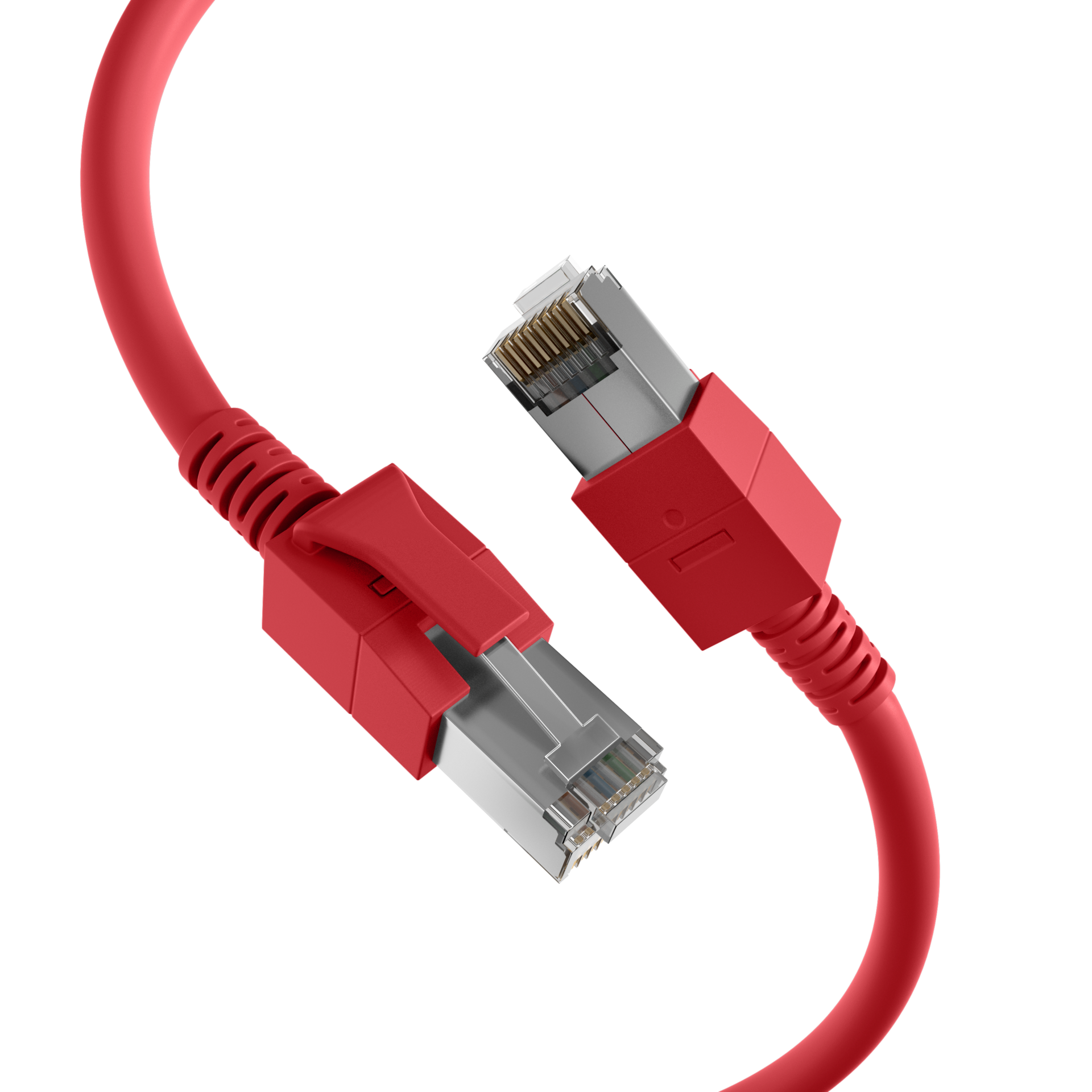 RJ45 Patchkabel Cat.6A S/FTP FRNC  VC LED rot 10m