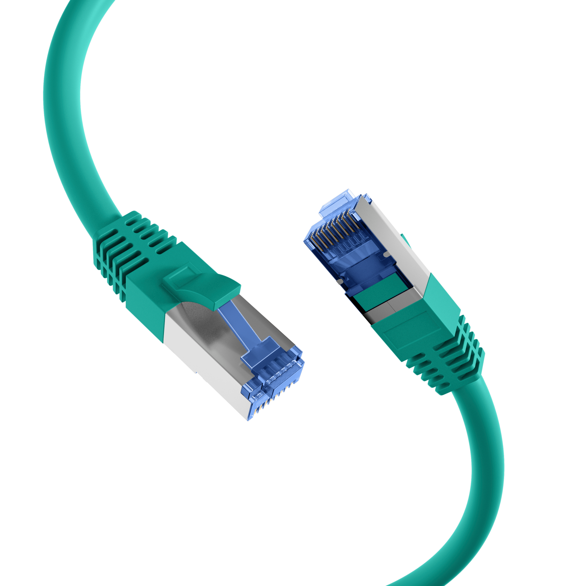 RJ45 Patchkabel Cat.6A S/FTP TPE Cat.7 Rohkabel superflex grün 15m