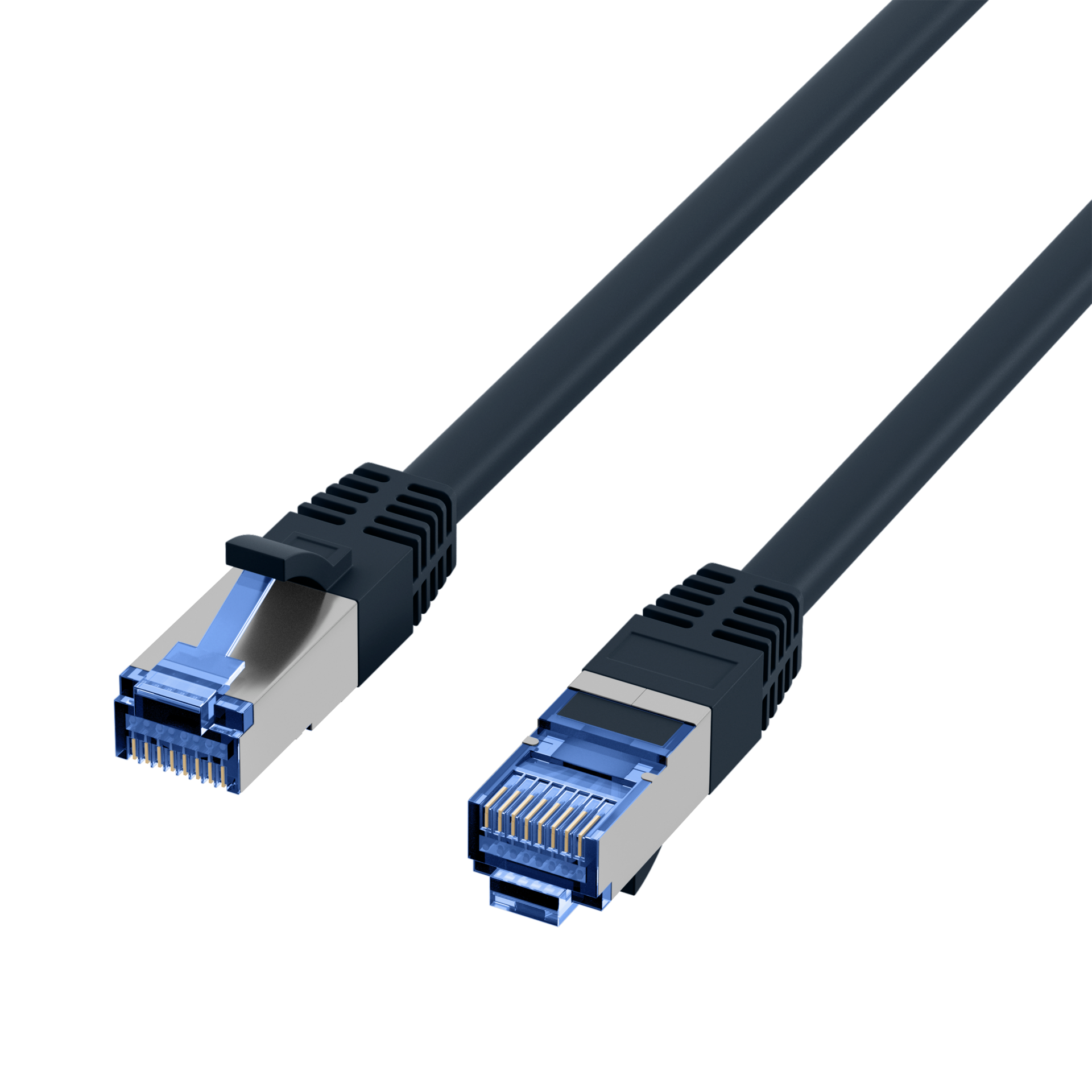 RJ45 Patchkabel Cat.6A S/FTP TPE Cat.7 Rohkabel superflex schwarz 1,5m