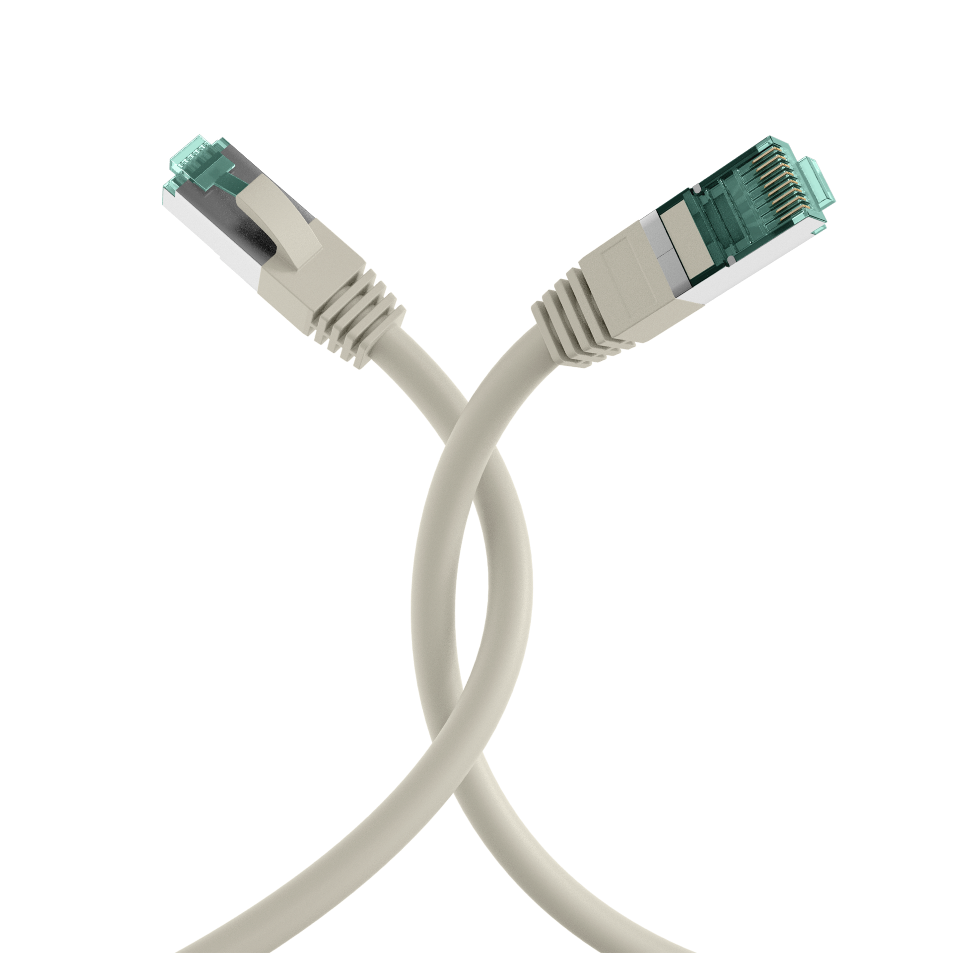 RJ45 Patchkabel Cat.6A S/FTP LSZH  grau 1m