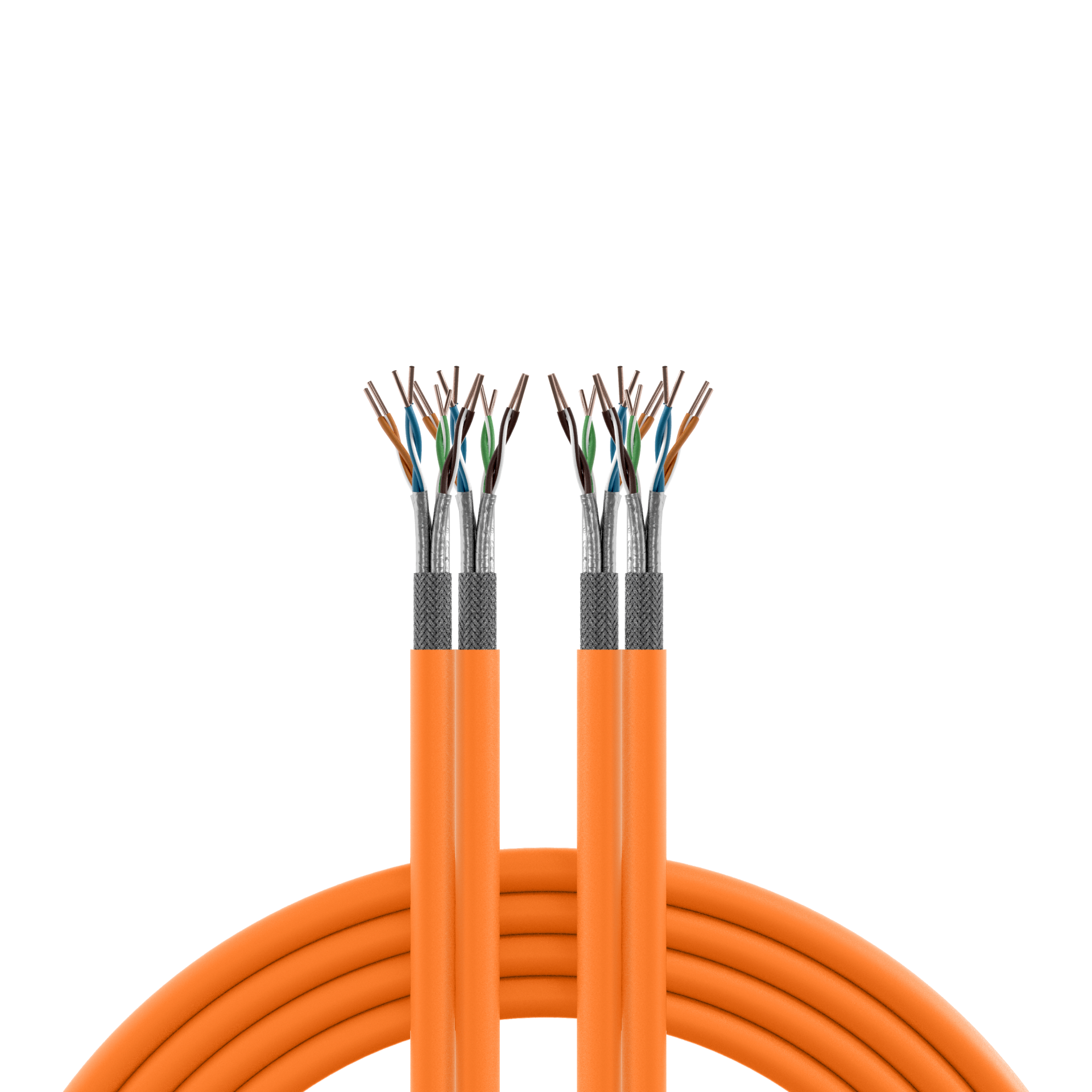 INFRALAN® Cat.7 1000 AWG23, S/FTP 2x4P CPR Cca orange, 100m