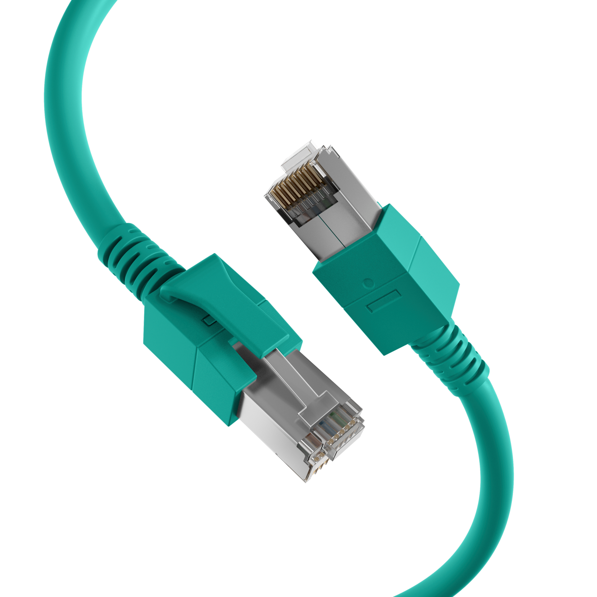 RJ45 Patchkabel Cat.6A S/FTP FRNC  VC LED grün 1,5m