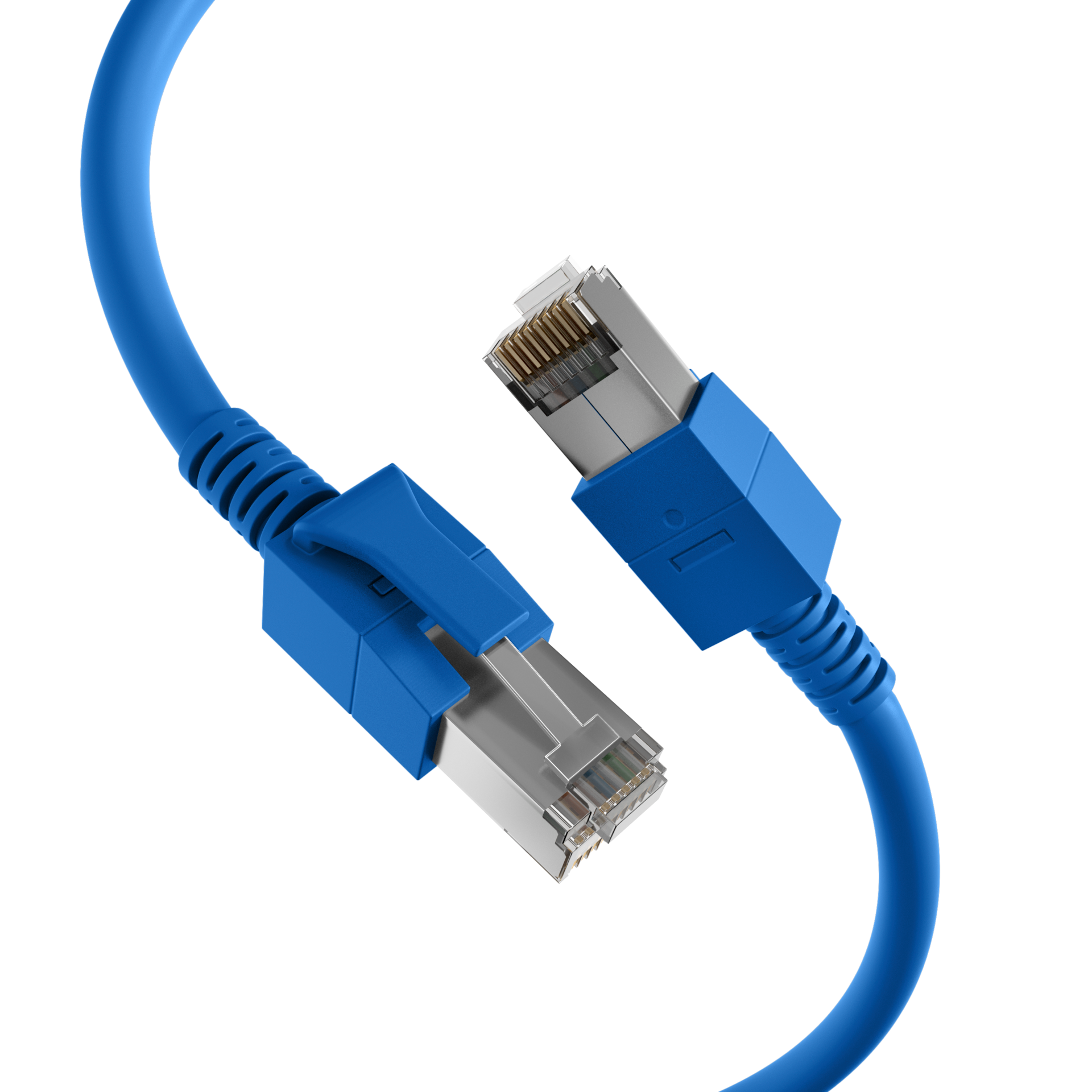 RJ45 Patchkabel Cat.6A S/FTP FRNC  VC LED blau 5m