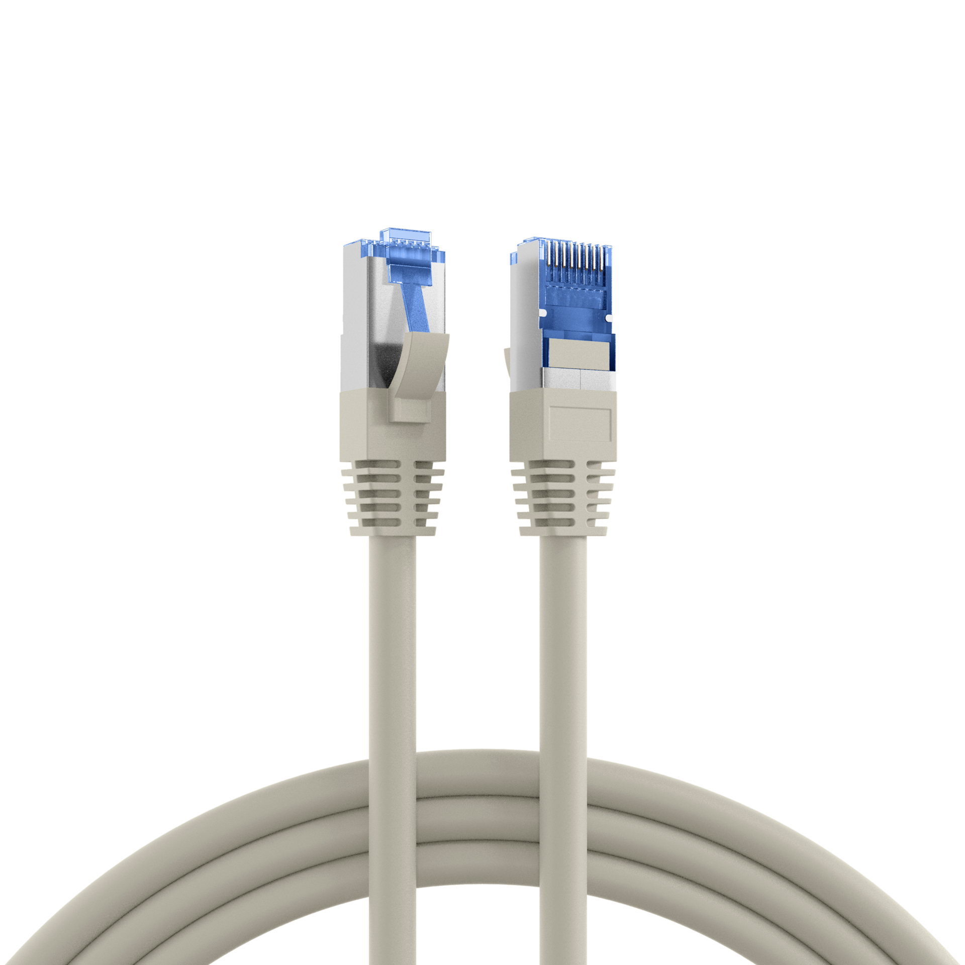 RJ45 Patchkabel Cat.6A S/FTP TPE Cat.7 Rohkabel superflex grau 5m