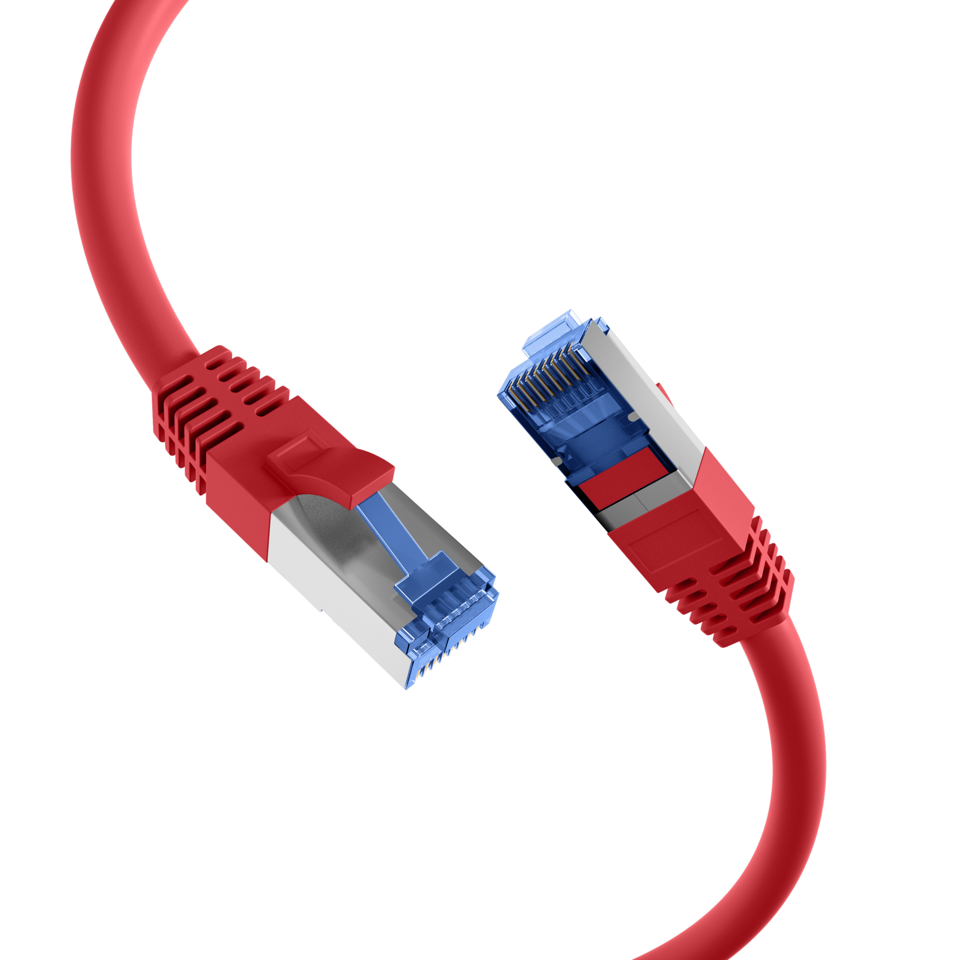 RJ45 Patchkabel Cat.6A S/FTP TPE Cat.7 Rohkabel superflex rot 2m