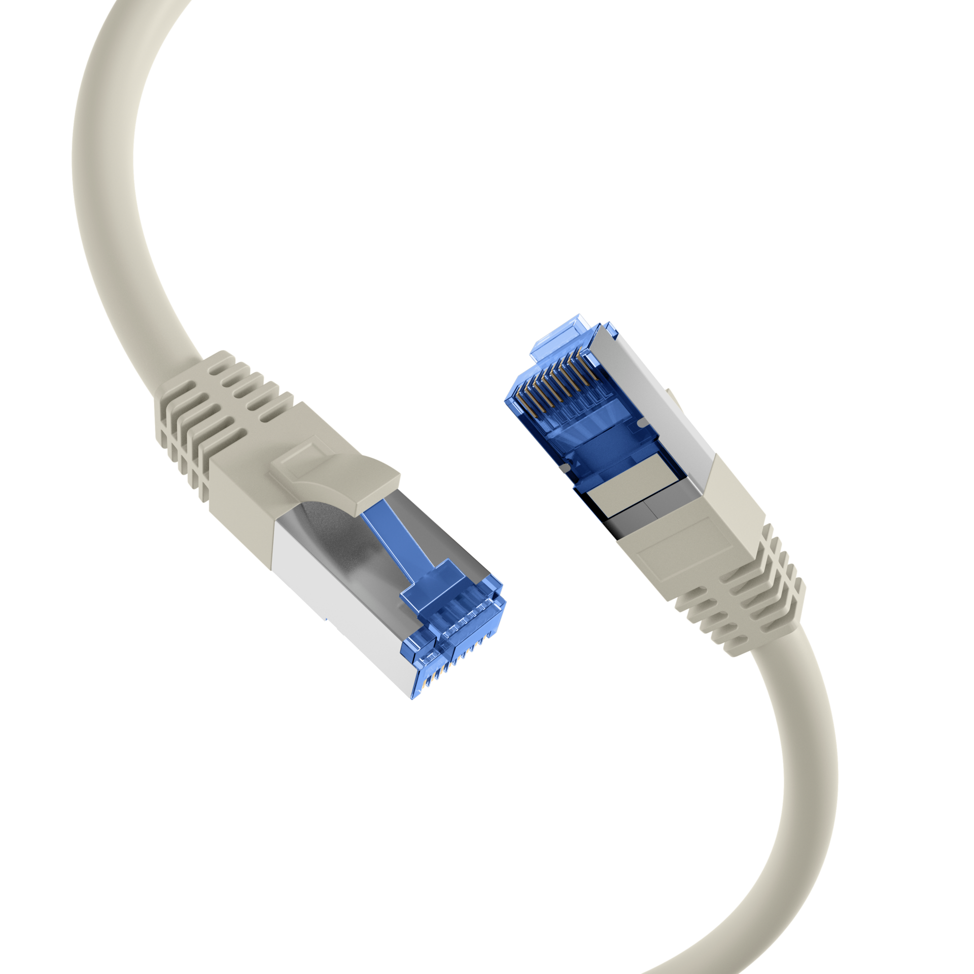 RJ45 Patchkabel Cat.6A S/FTP TPE Cat.7 Rohkabel superflex grau 5m