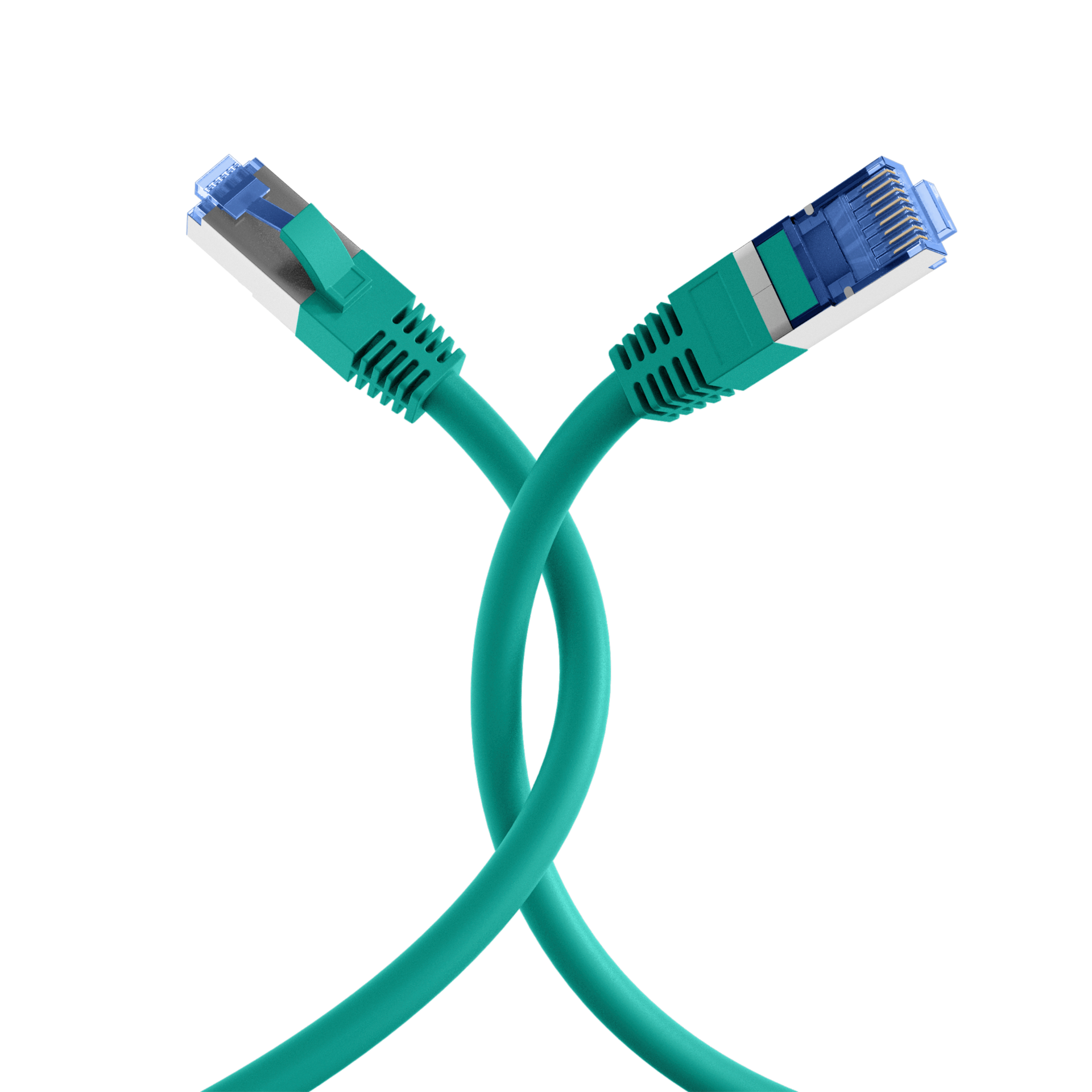 RJ45 Patchkabel Cat.6A S/FTP TPE Cat.7 Rohkabel superflex grün 30m