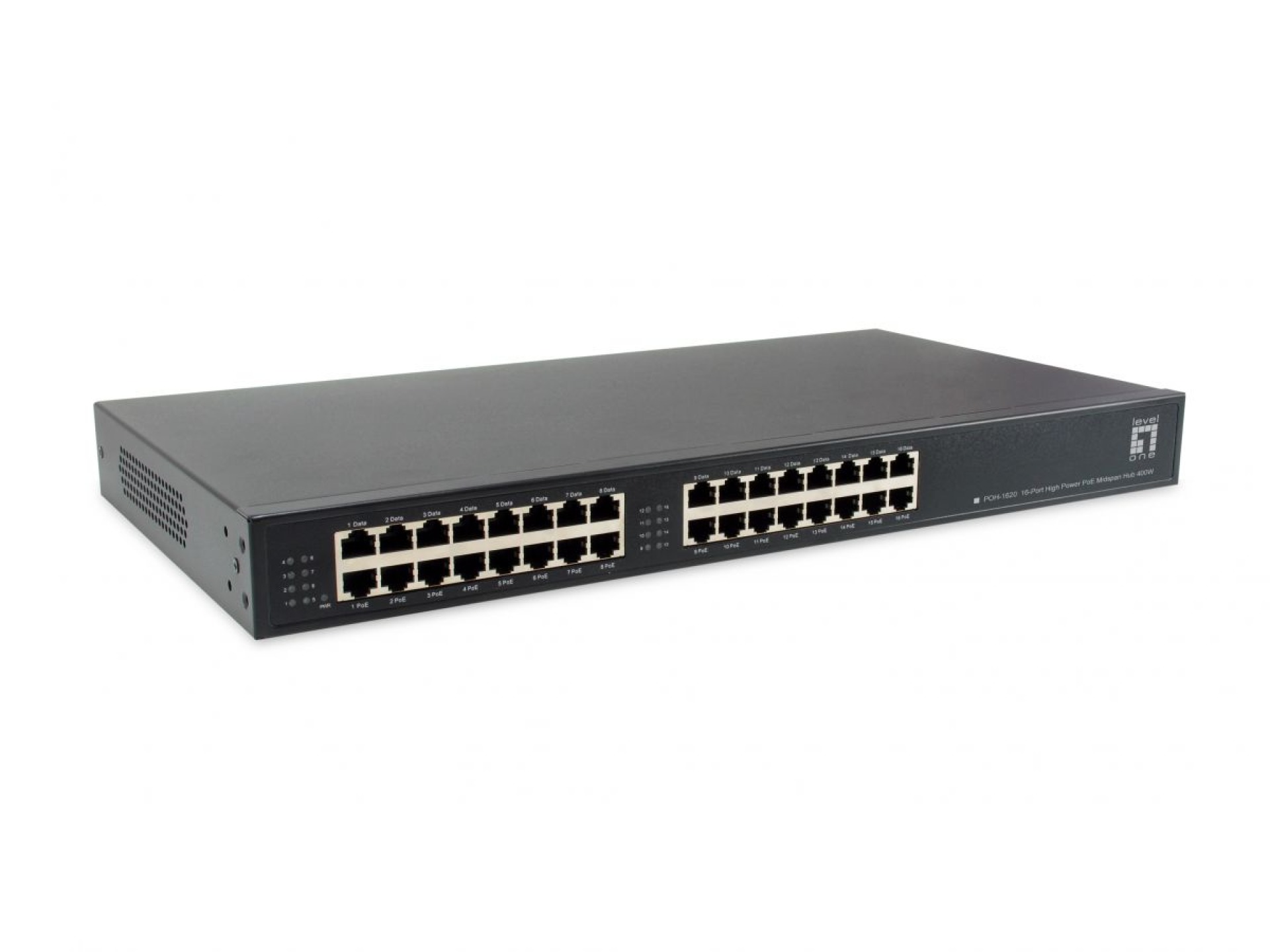 16-Port High Power PoE Midspan Hub, 400W