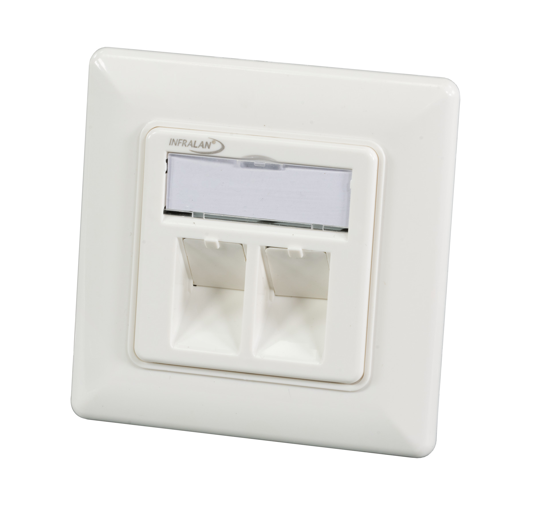 INFRALAN® 2-Port UAE Rahmenset für Keystone, Slimline IKS-6A-PVP, designfähig