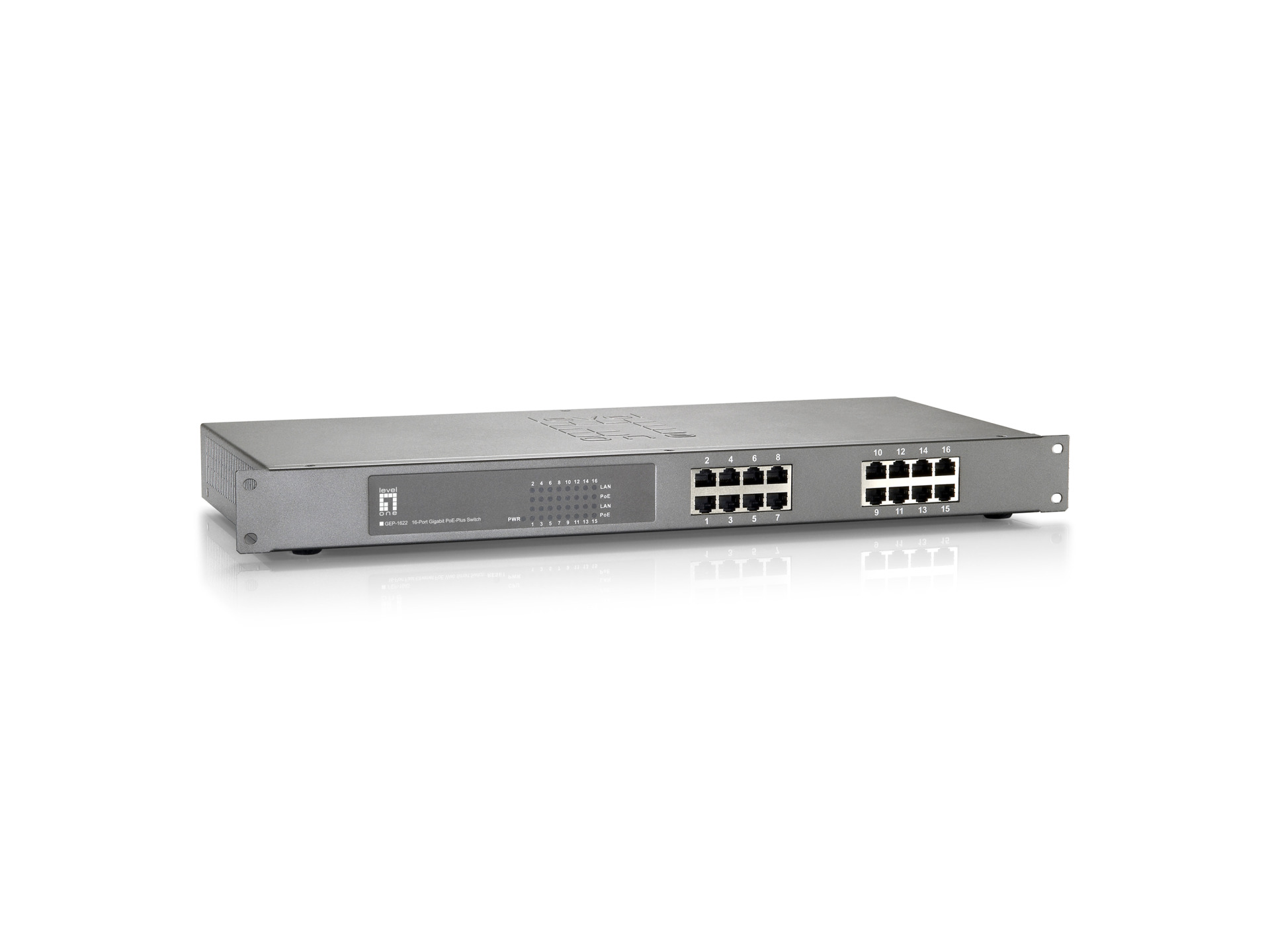 16-Port Gigabit Ethernet PoE+ Switch (480W)