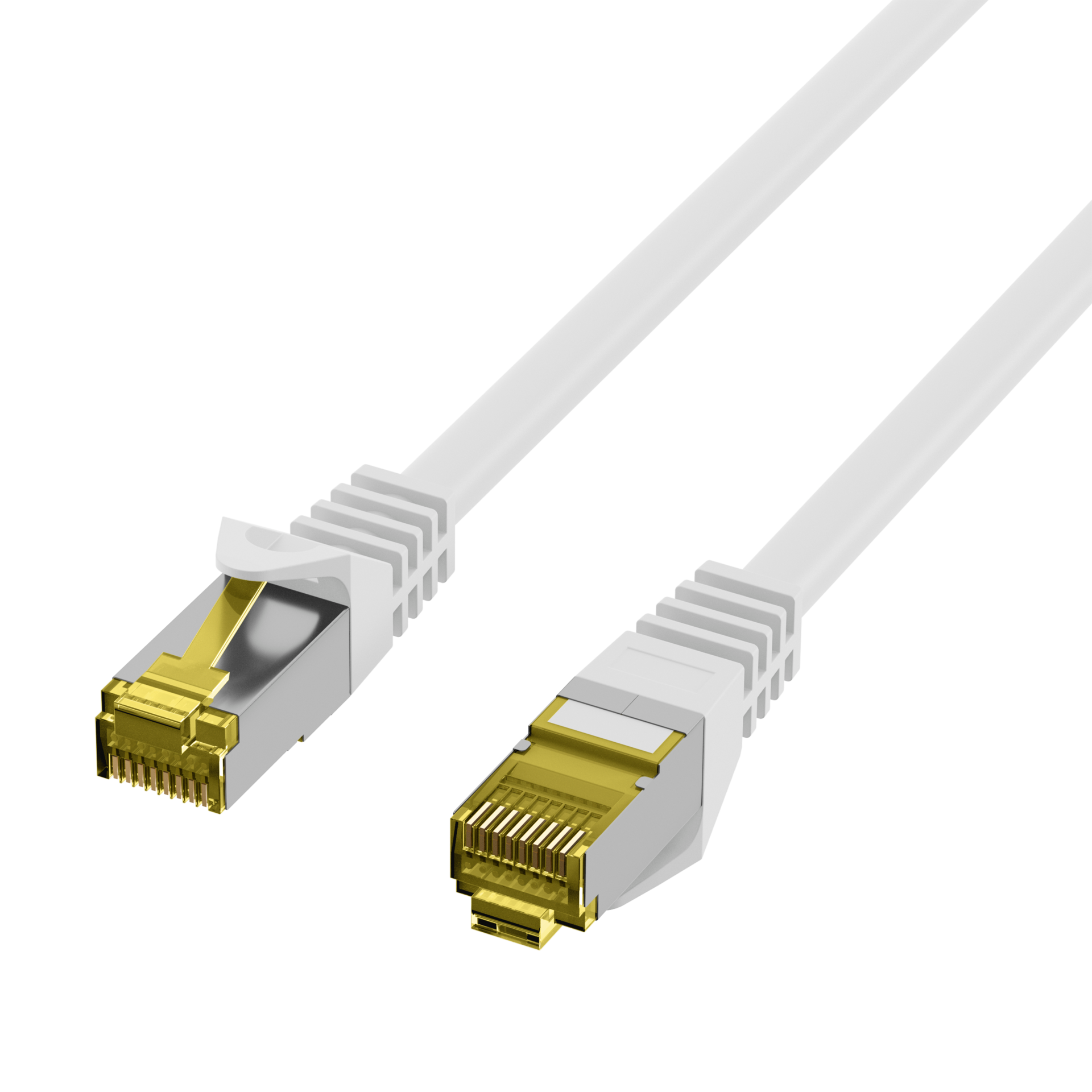 RJ45 Patchkabel Cat.6A S/FTP LSZH  Cat.7 Rohkabel weiß 0,25m