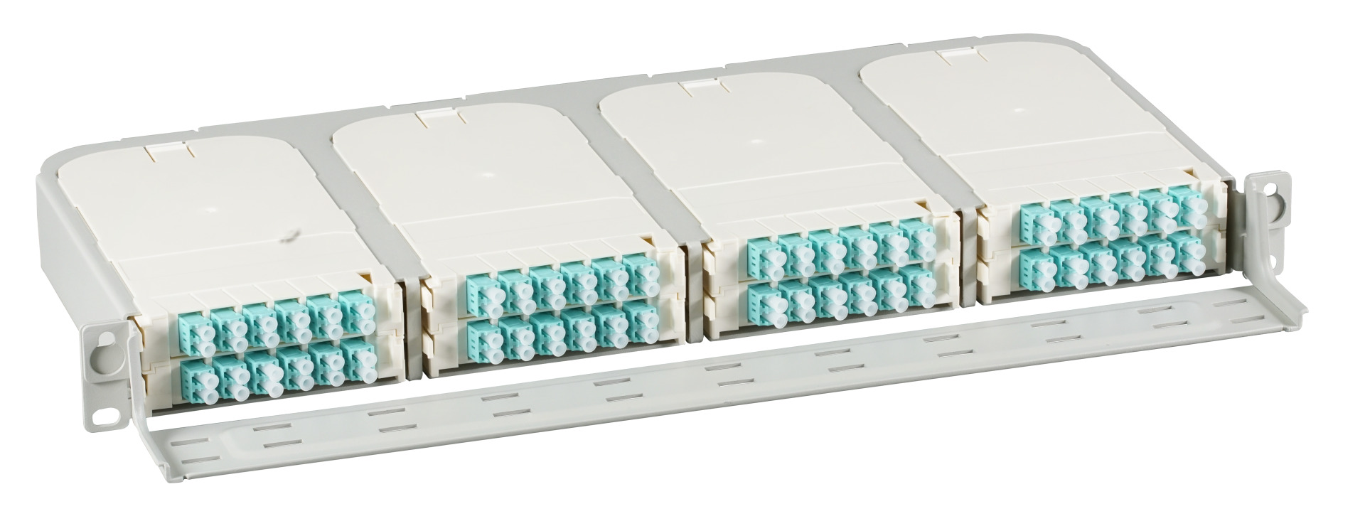 FTTH 19" 1HE Träger für 8x Moduleinschübe,FTTH-MODUL-X inkl. Kabelführung