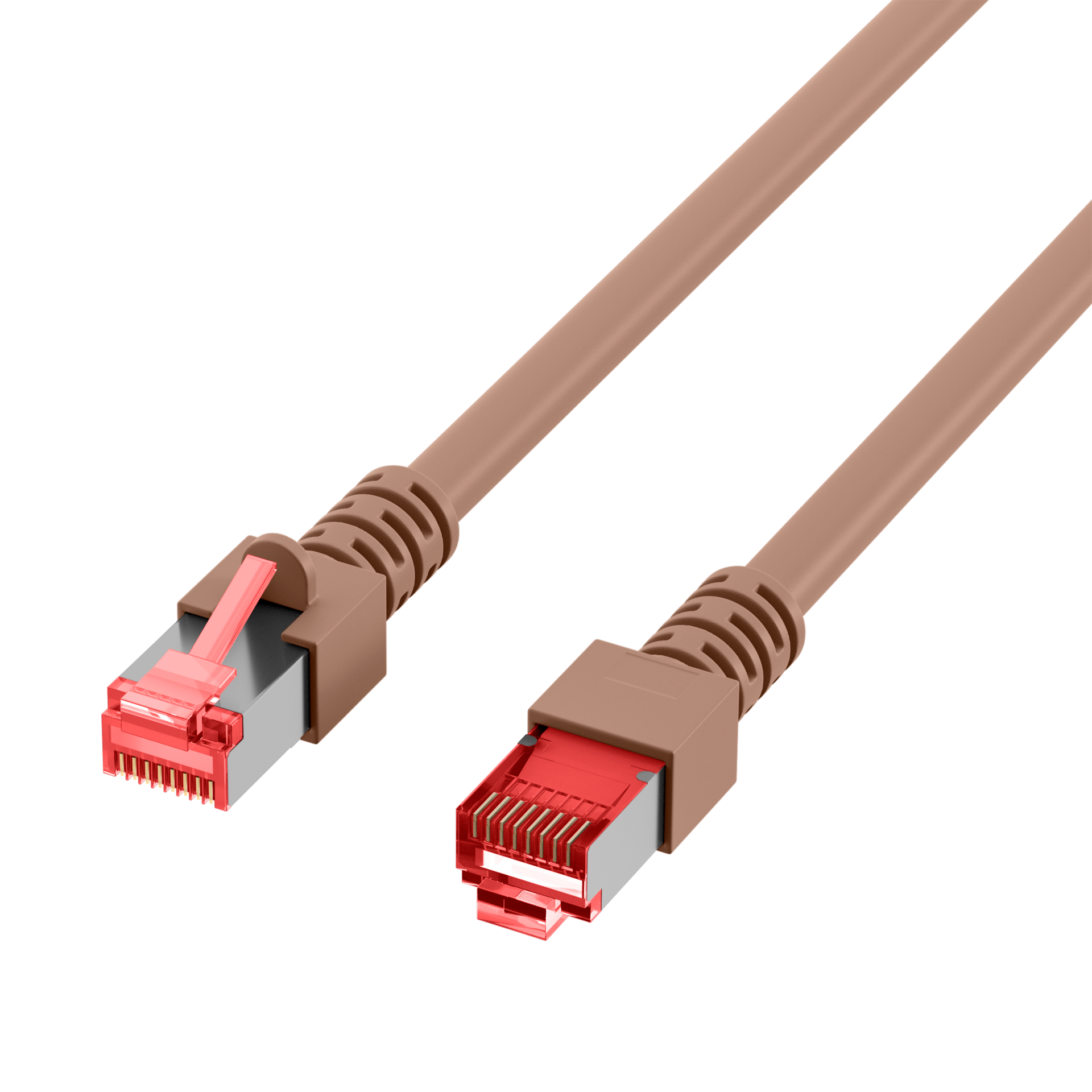 RJ45 Patchkabel Cat.6 S/FTP LSZH  braun 20m