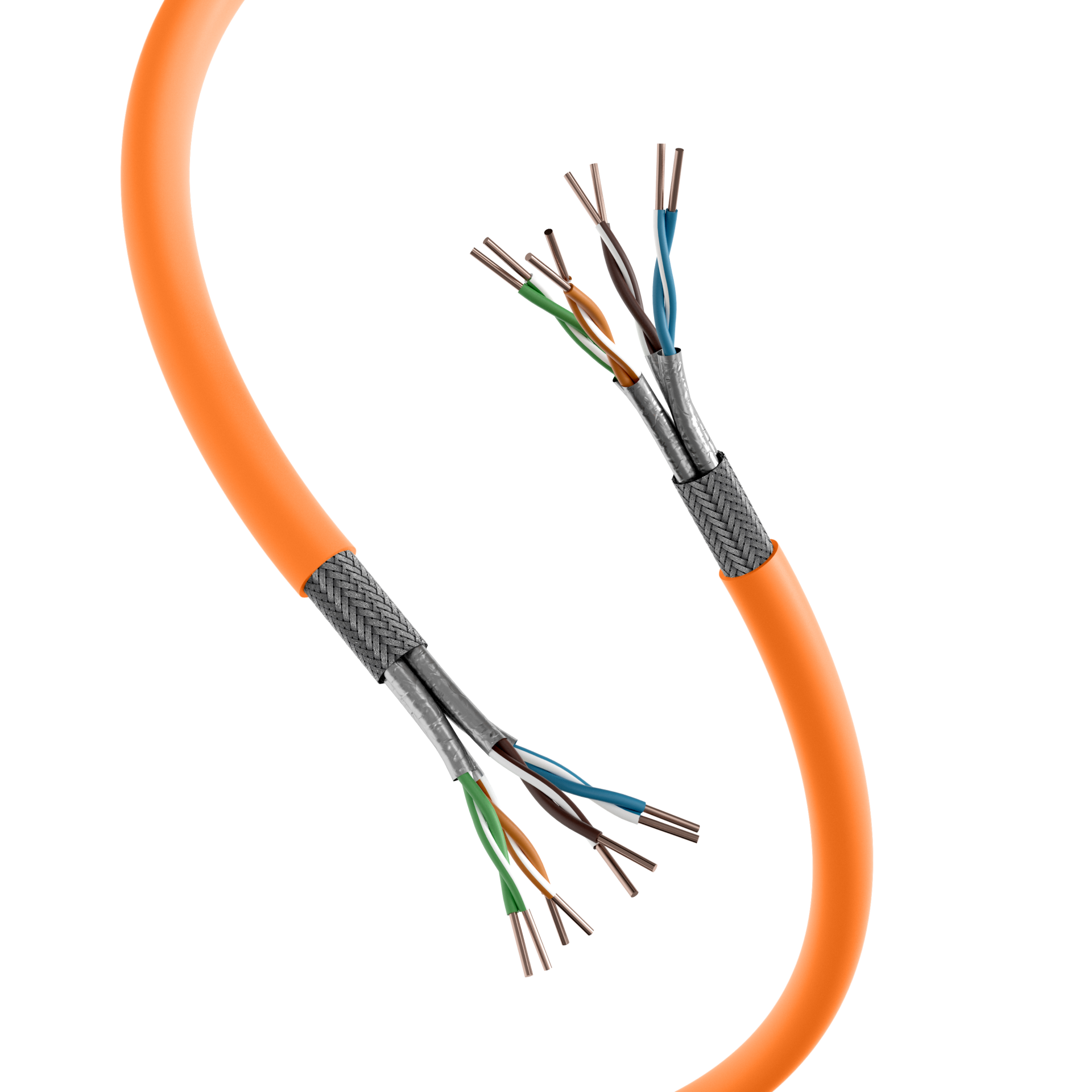 INFRALAN® Cat.7 1000 AWG23, S/FTP 4P CPR Cca orange, 100m