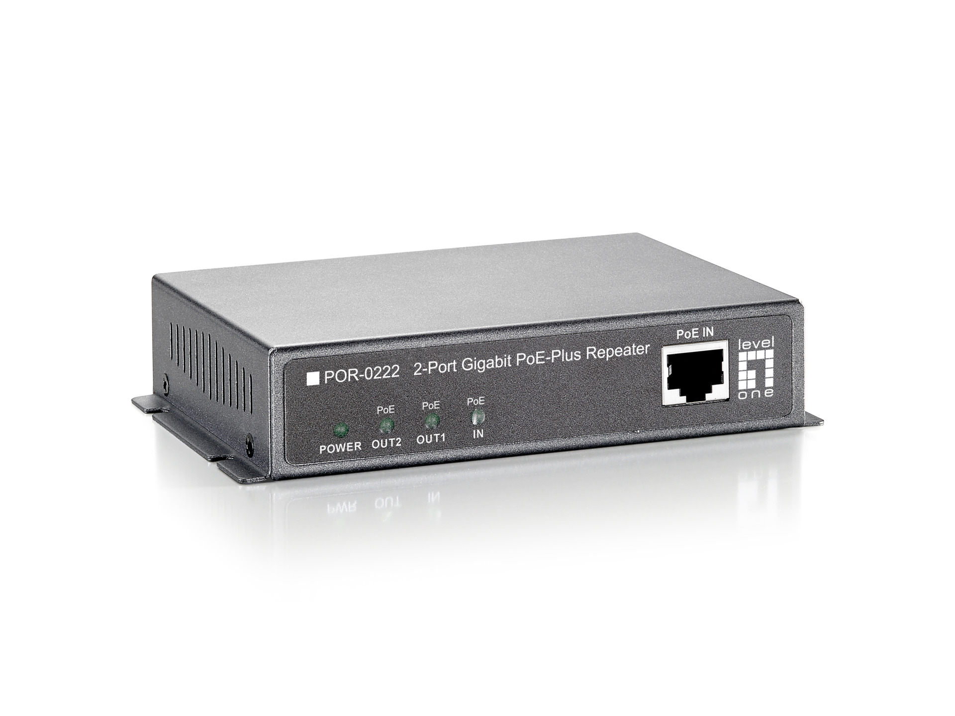 2 Port Gigabit Ethernet PoE+ Repeater 2 PoE Ports