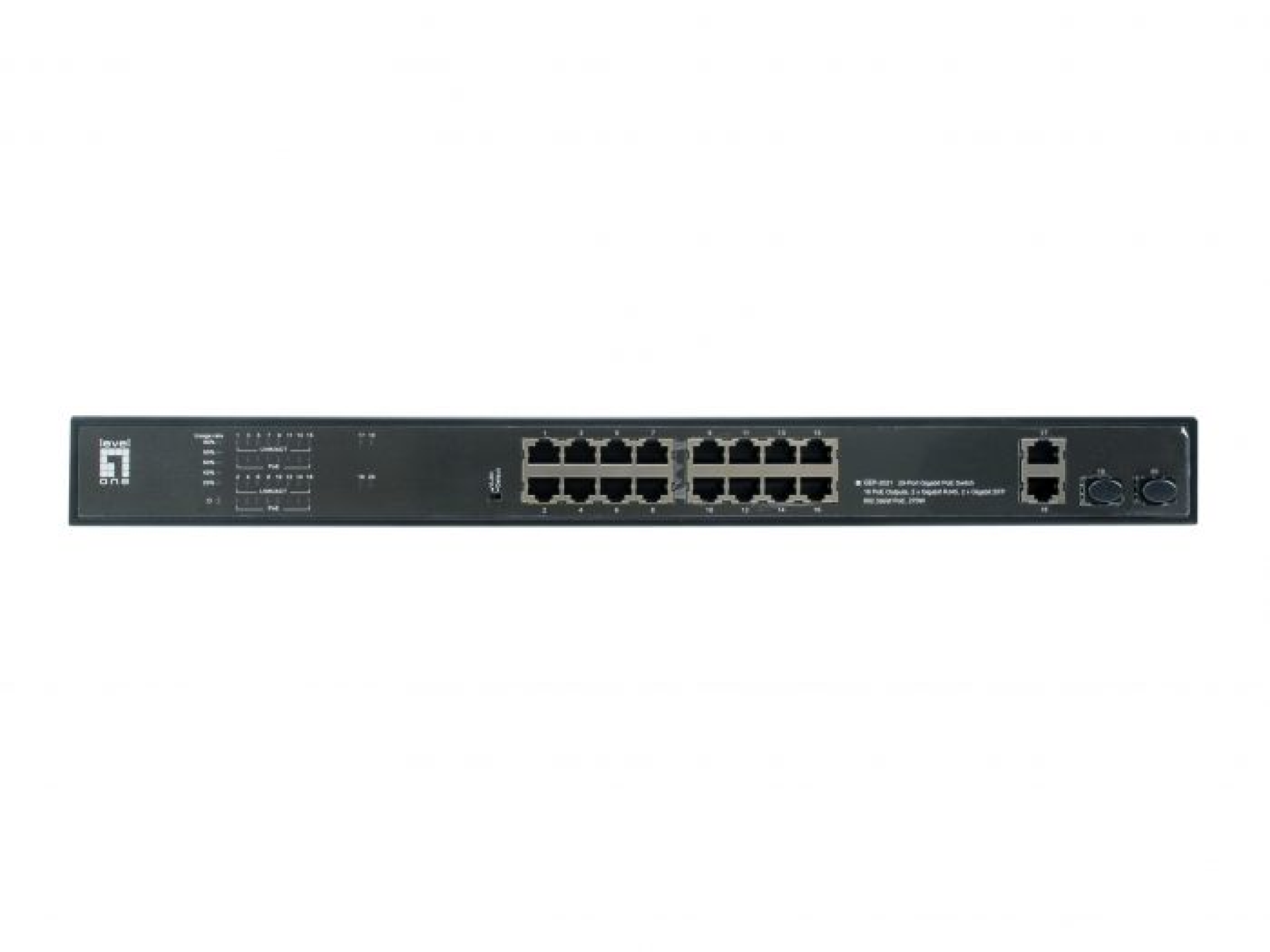 20-Port-Gigabit-PoE-Switch,16xPoE-Ausgänge 2xGigabit RJ45 2xGigabit SFP