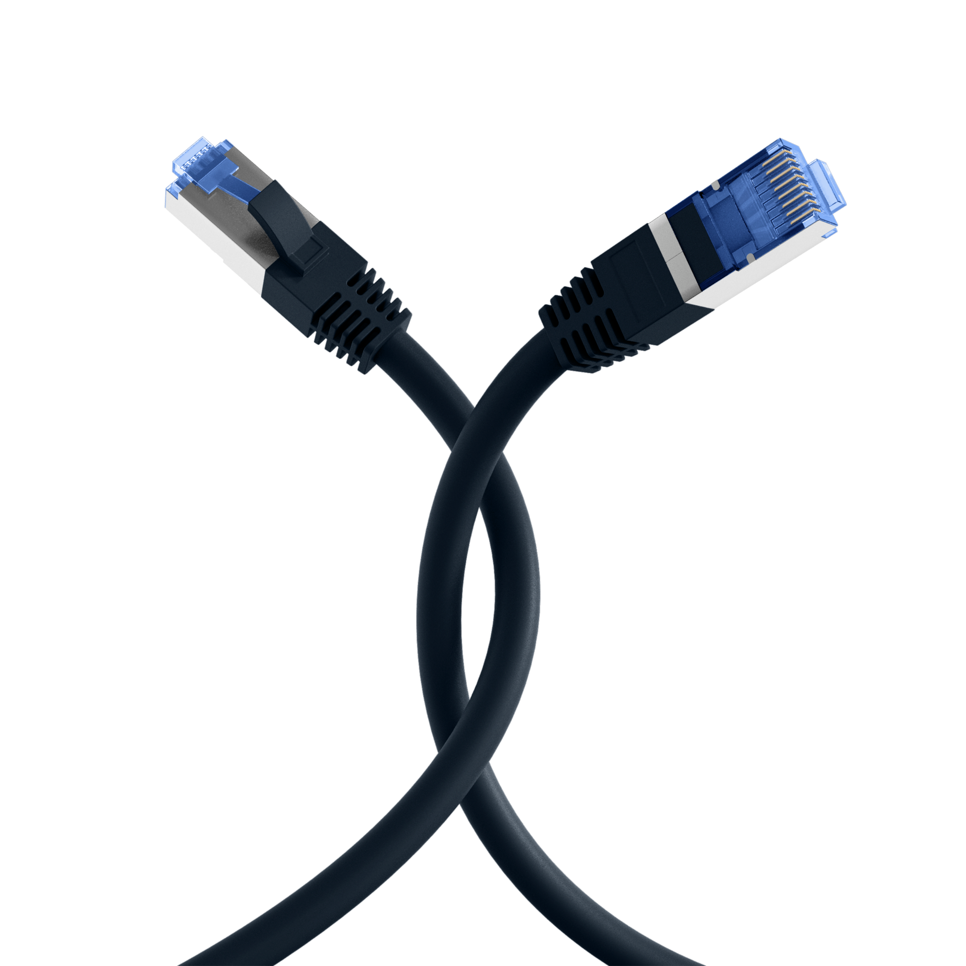 RJ45 Patchkabel Cat.6A S/FTP TPE Cat.7 Rohkabel superflex schwarz 3m