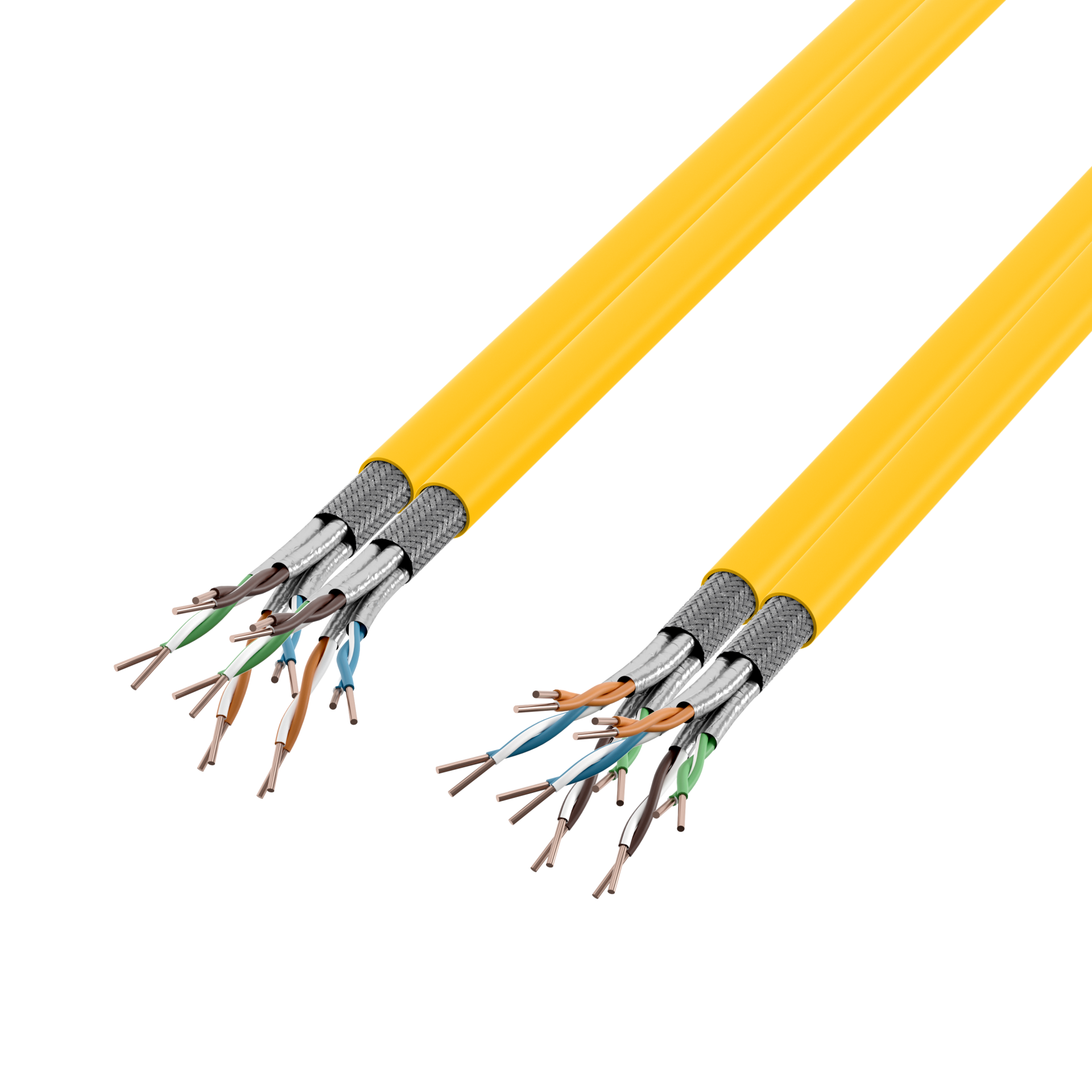 INFRALAN® Cat.7A 1250 AWG23, S/FTP 2x4P CPR Cca rapsgelb RAL1021, 500m