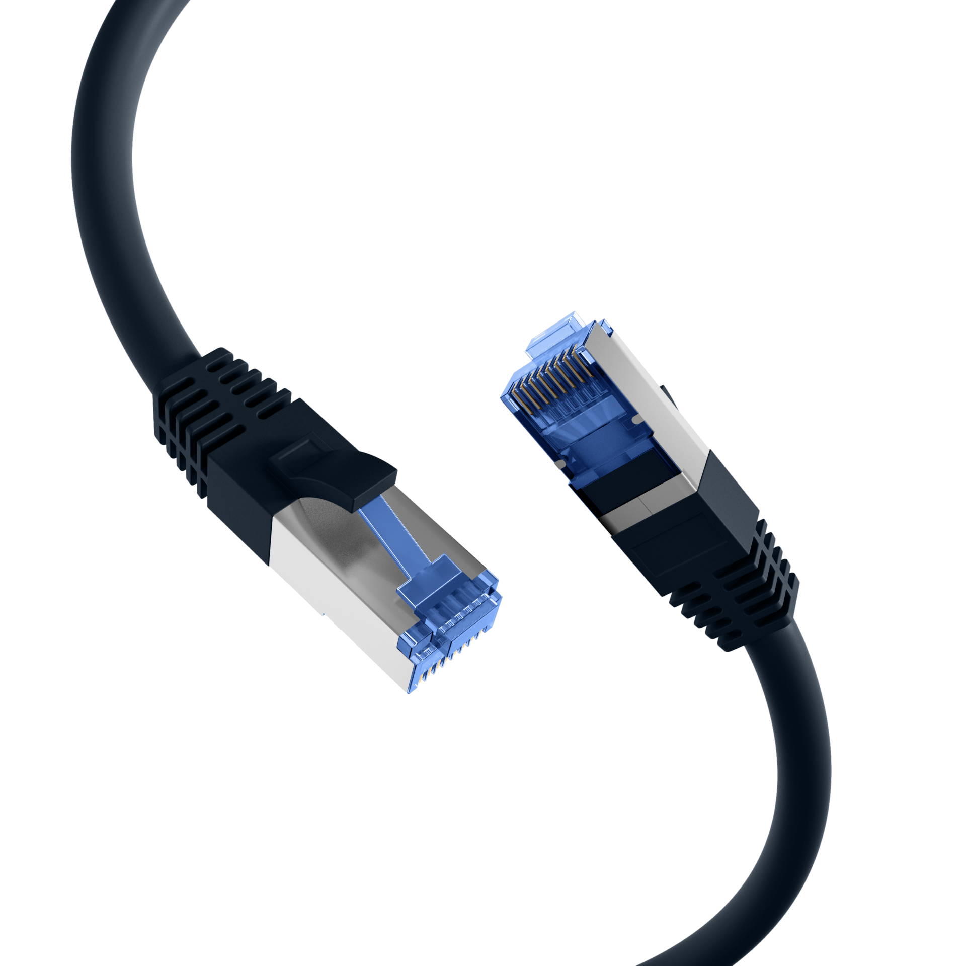 RJ45 Patchkabel Cat.6A S/FTP TPE Cat.7 Rohkabel superflex schwarz 20m