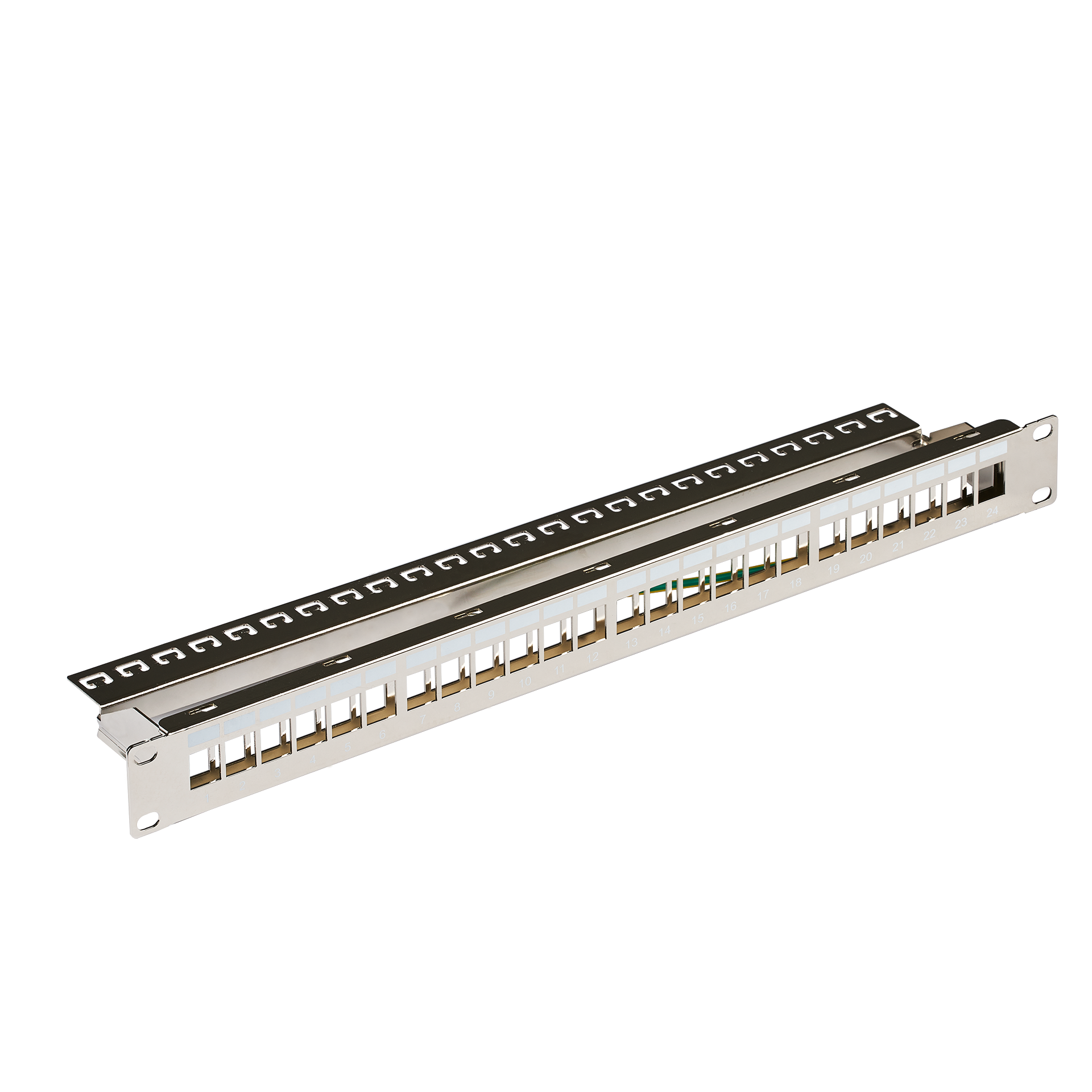 Verteilerfeld 19" 1HE, 24-Port, Metall, metallfarben