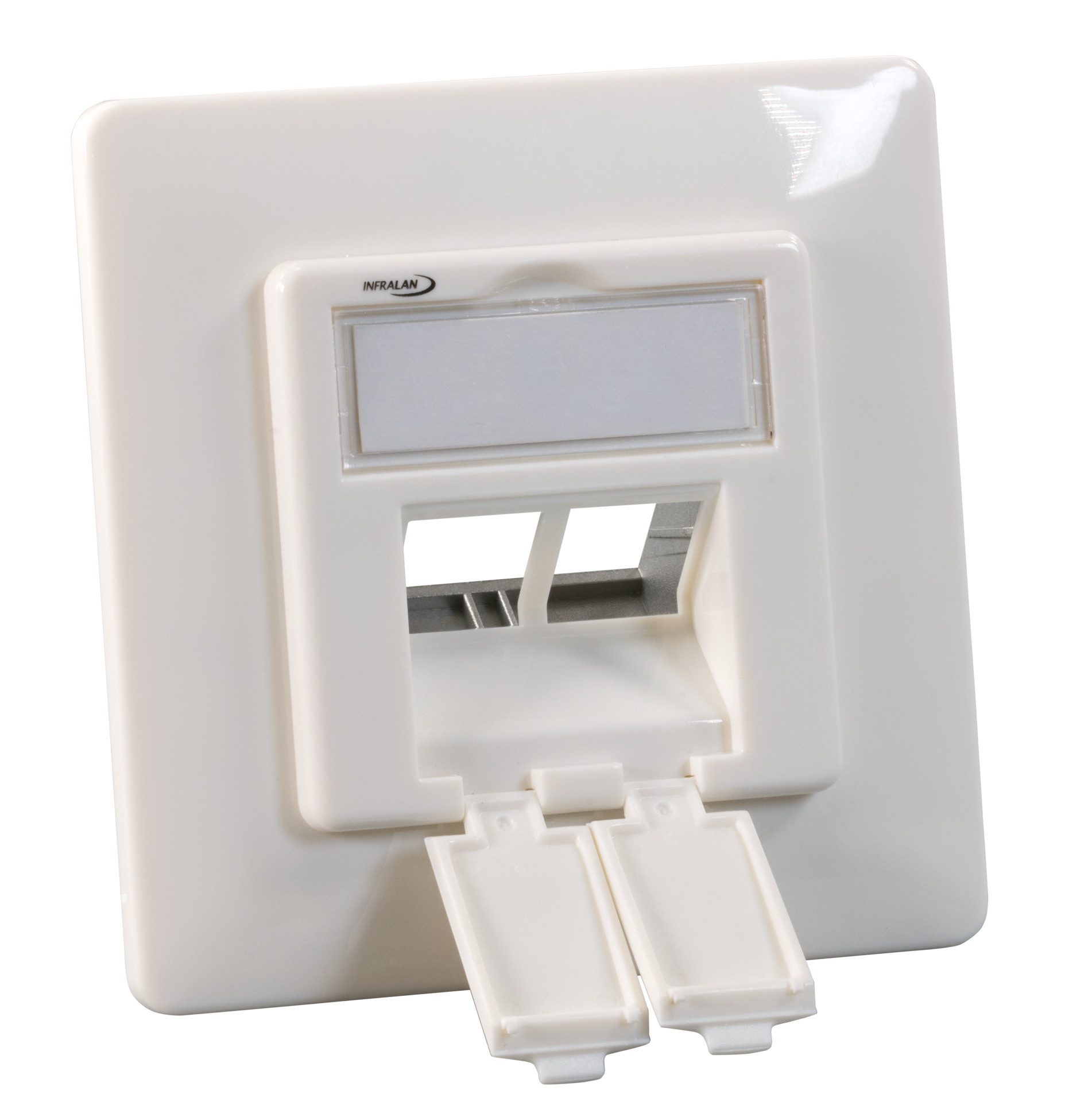 INFRALAN® 2-Port Rahmenset, RAL9010, für alle INFRALAN® Keystone Module