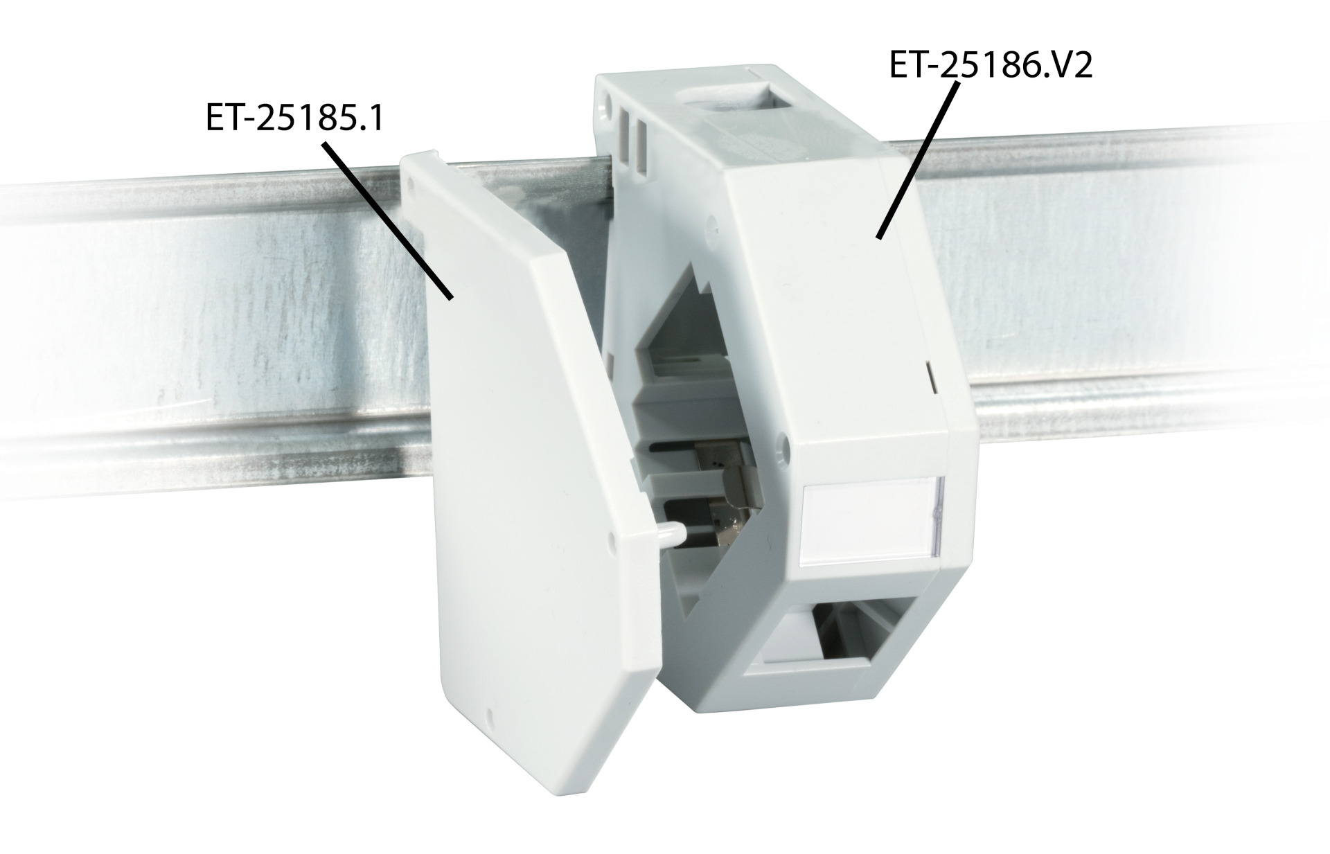 INFRALAN® 1-Port RJ45 Keystonehalter für Hutschienenmontage