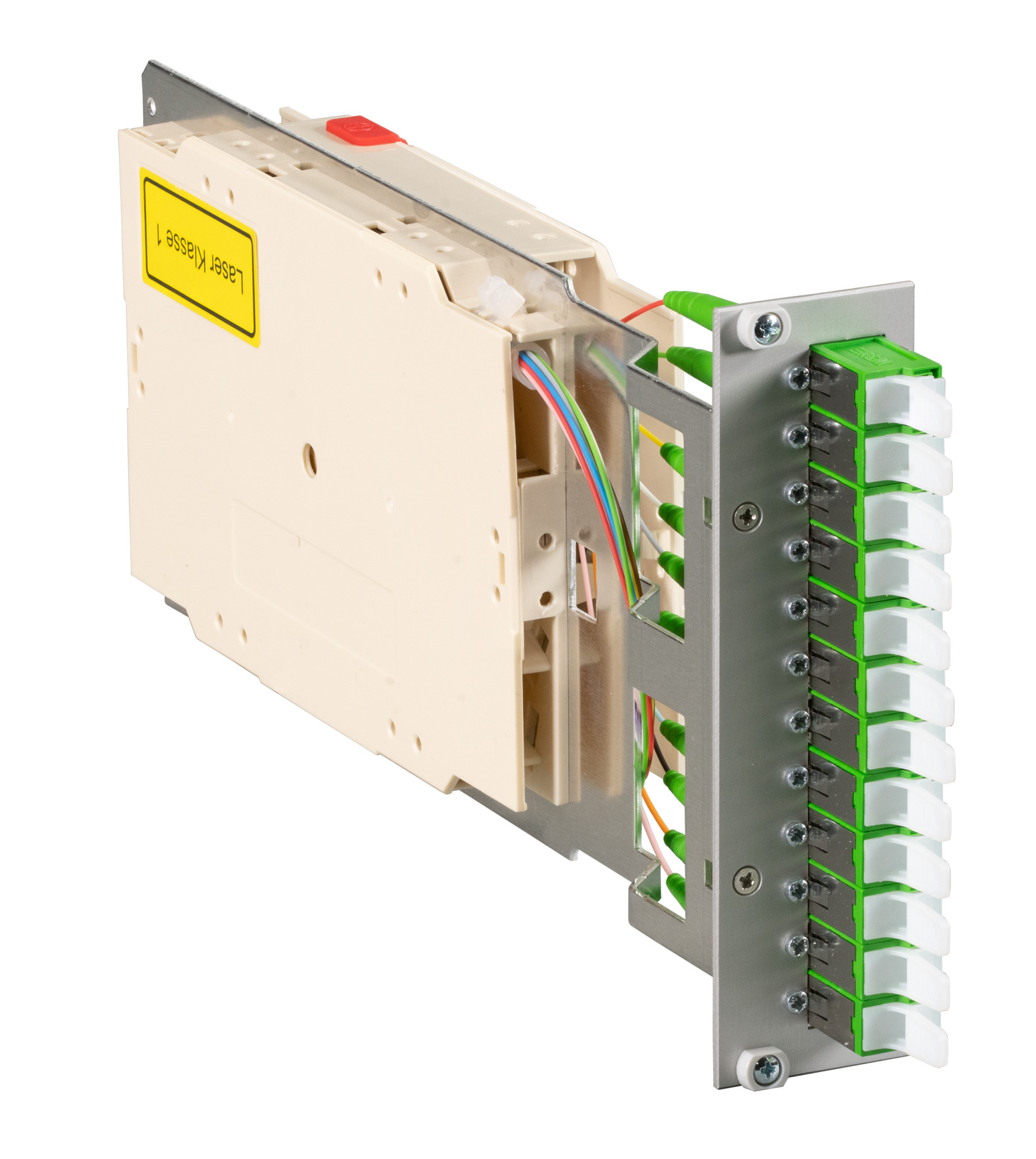 Moduleinschub 3HE/7TE, 9/125µ OS2, 12x E2000®/APC grün