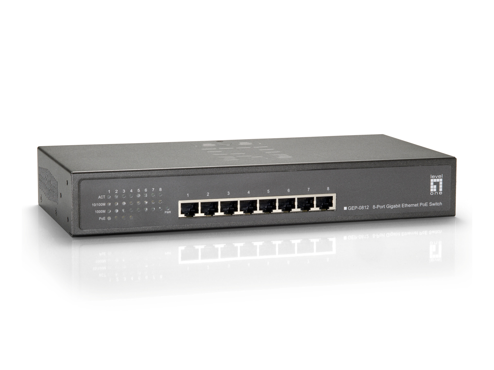 8-Port-Gigabit Ethernet PoE+ Switch, 4x GE PoE, + 4x GE (90W)