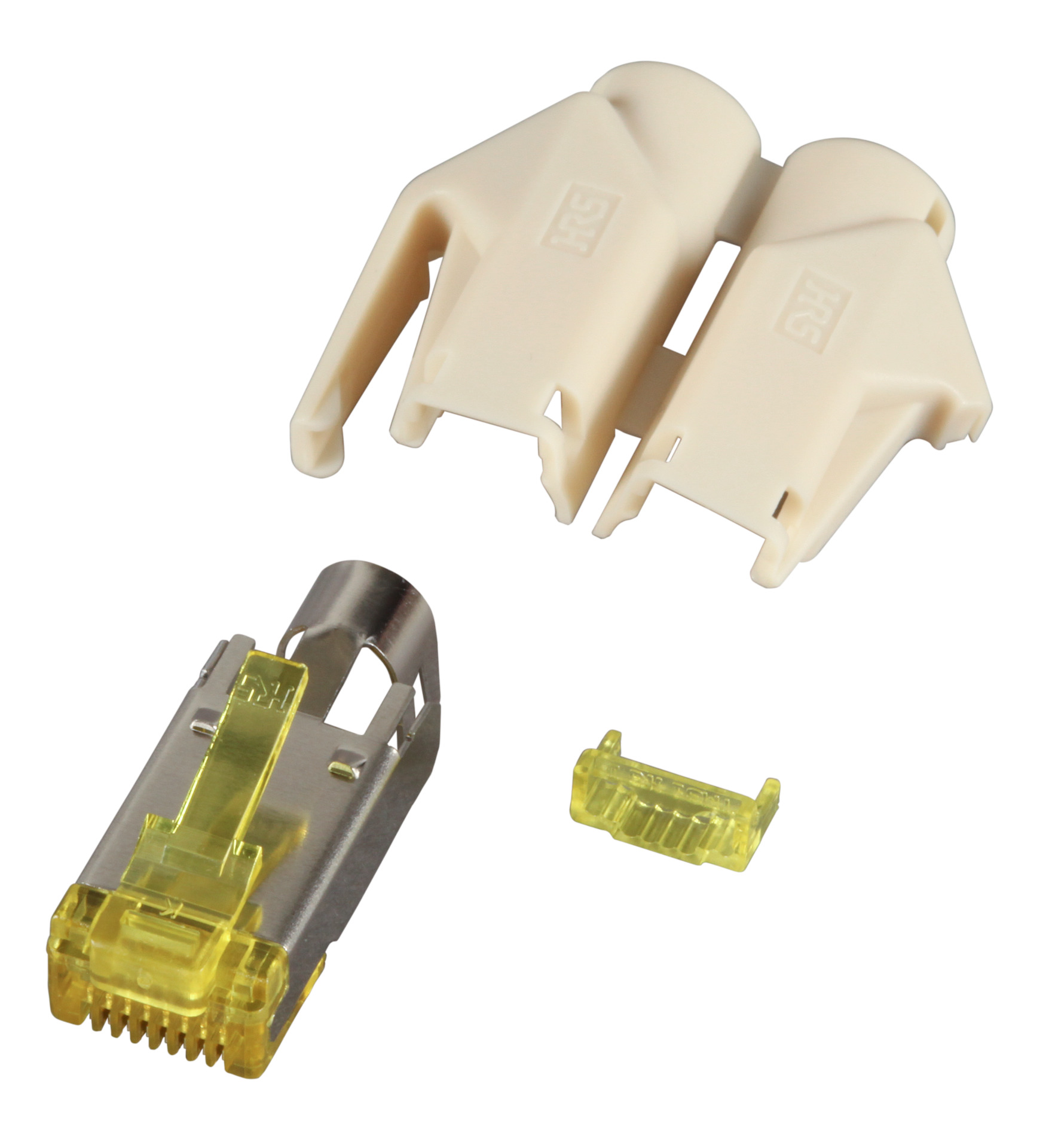 RJ45-Hirose Stecker STP, TM31 beige, 1 ,Stück, 3 Elemente, Cat.6A