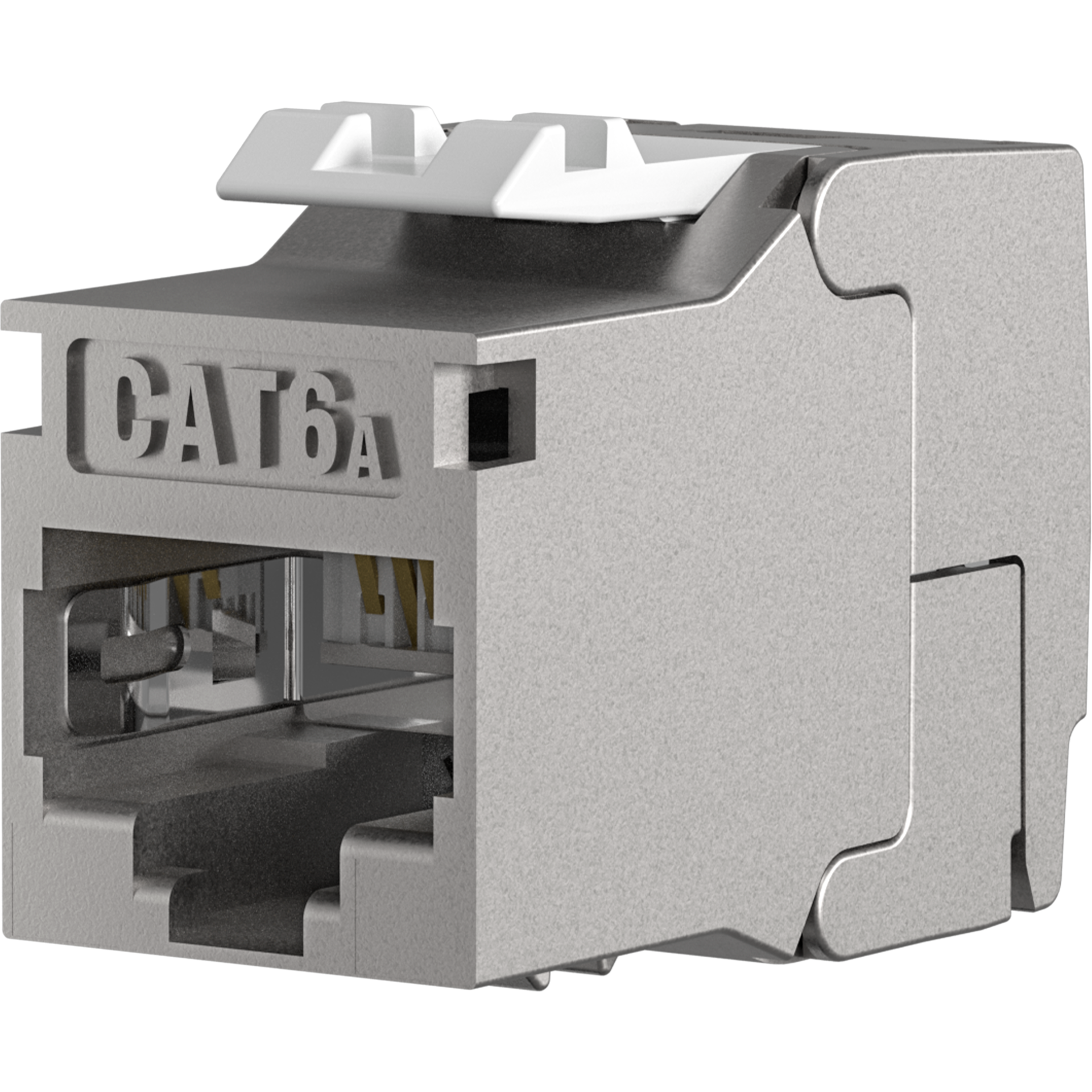 RJ45 Keystone Slimline/Shortbody Cat.6A Komponentenzertifiziert silber