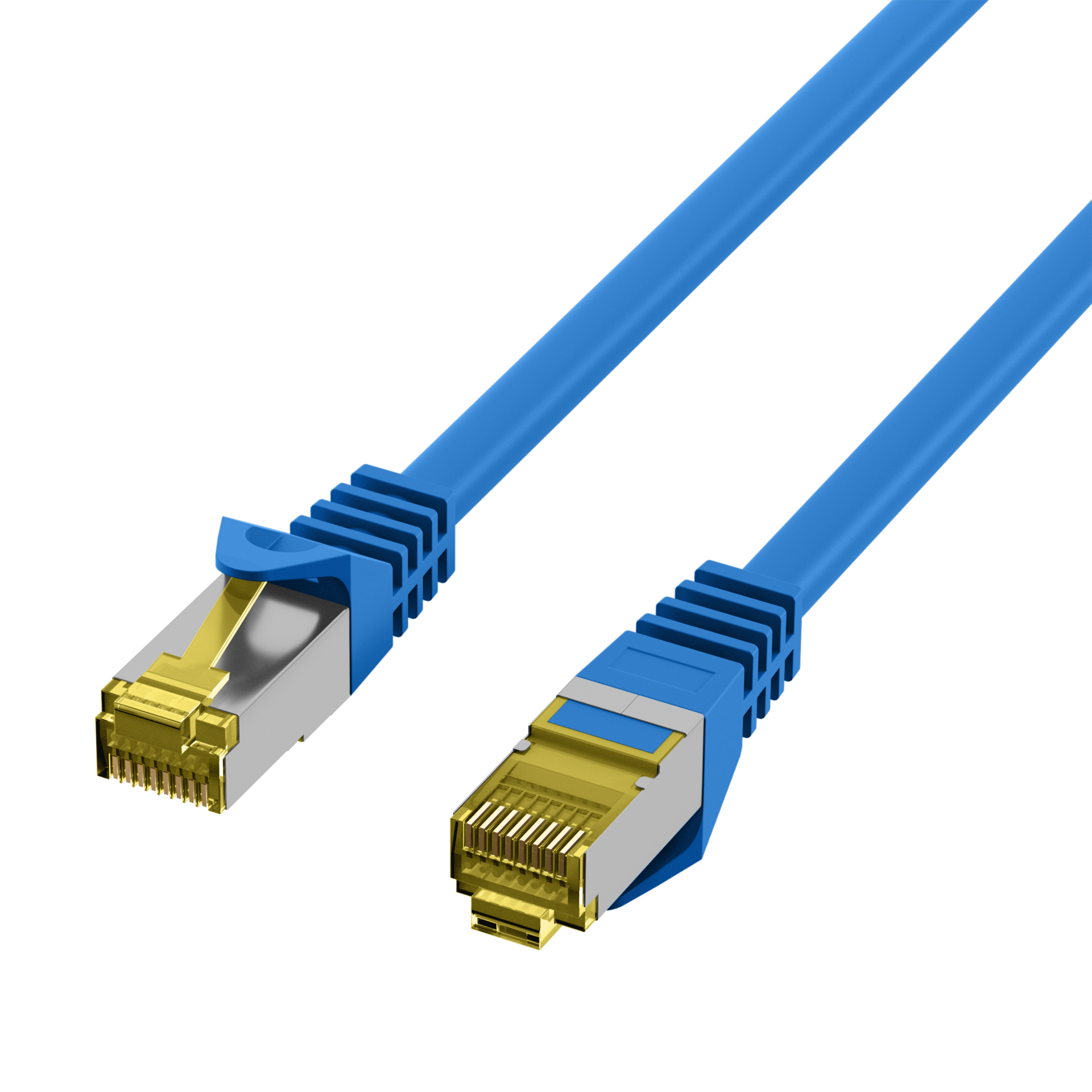 RJ45 Patchkabel Cat.6A S/FTP LSZH  Cat.7 Rohkabel blau 1,5m