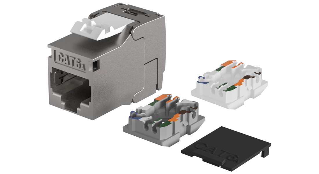 RJ45 Keystone Slimline/ Shortbody Cat.6A Komponenten